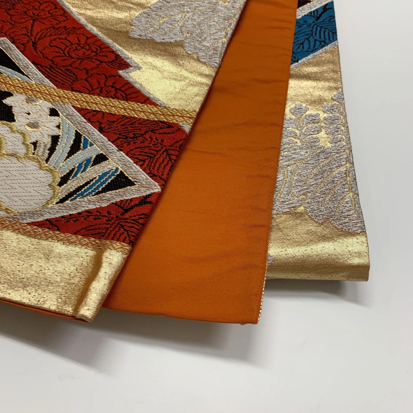 6309# Japanese Vintage Fukuro Obi Belt Kimono Fabric Silk Traditional