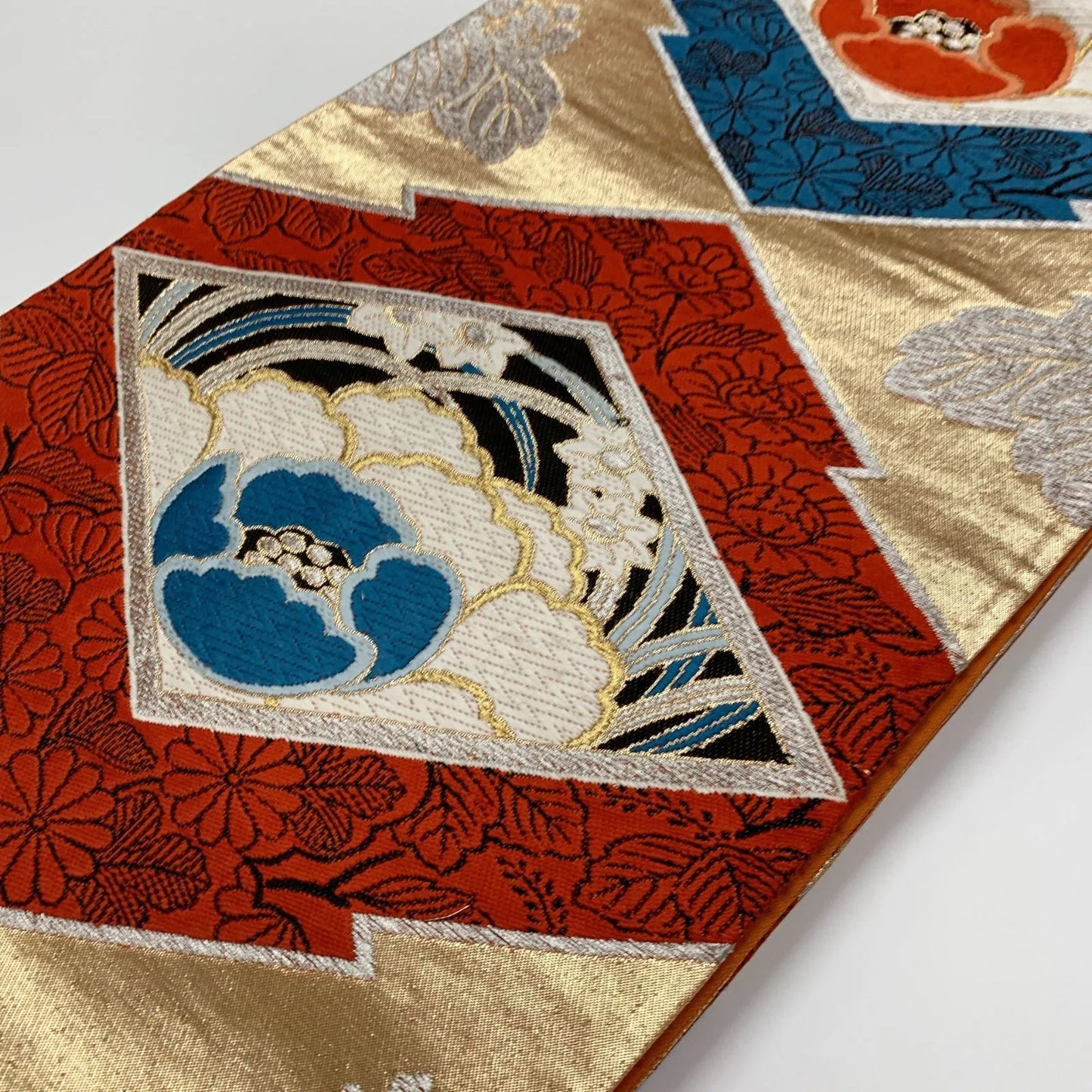 6309# Japanese Vintage Fukuro Obi Belt Kimono Fabric Silk Traditional