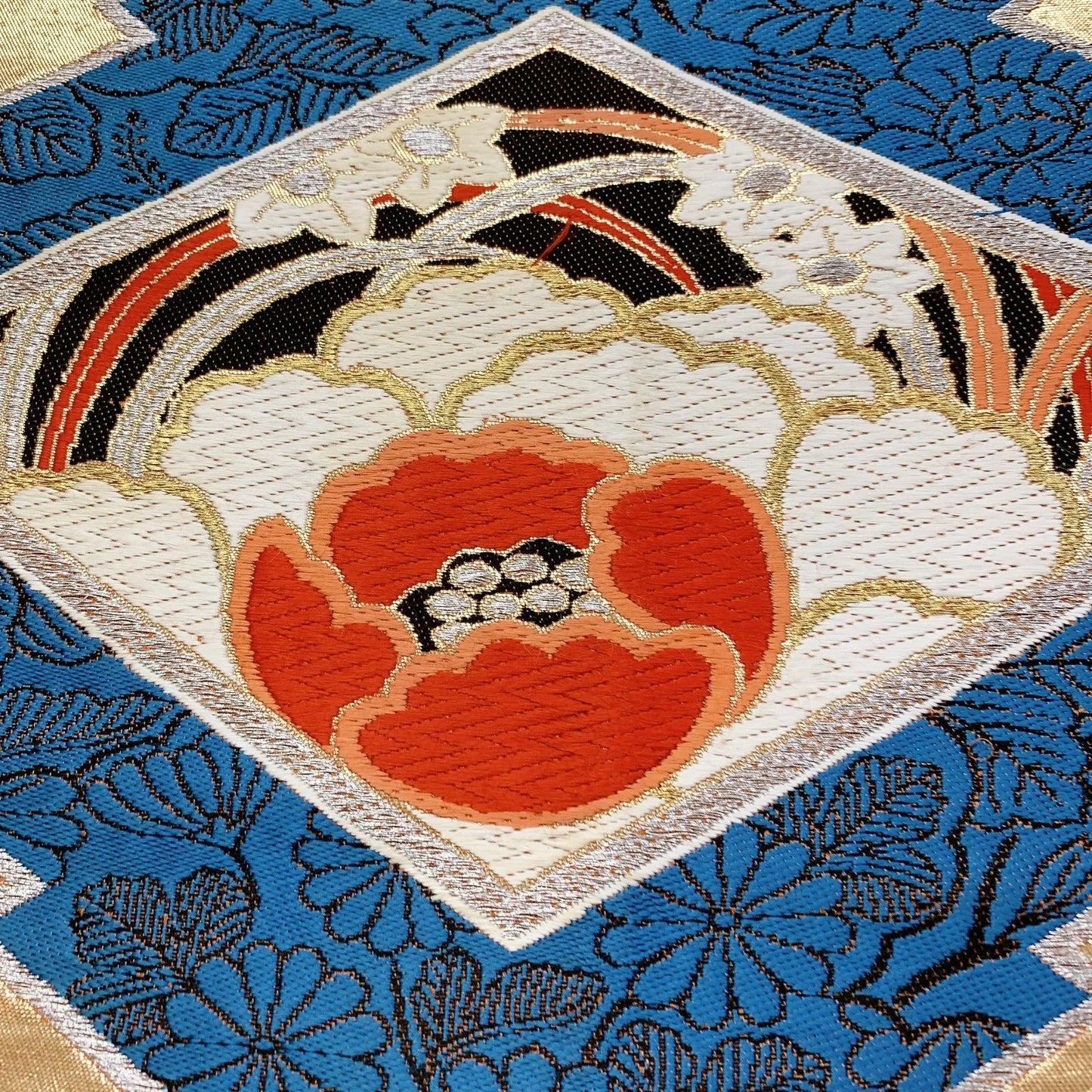 6309# Japanese Vintage Fukuro Obi Belt Kimono Fabric Silk Traditional