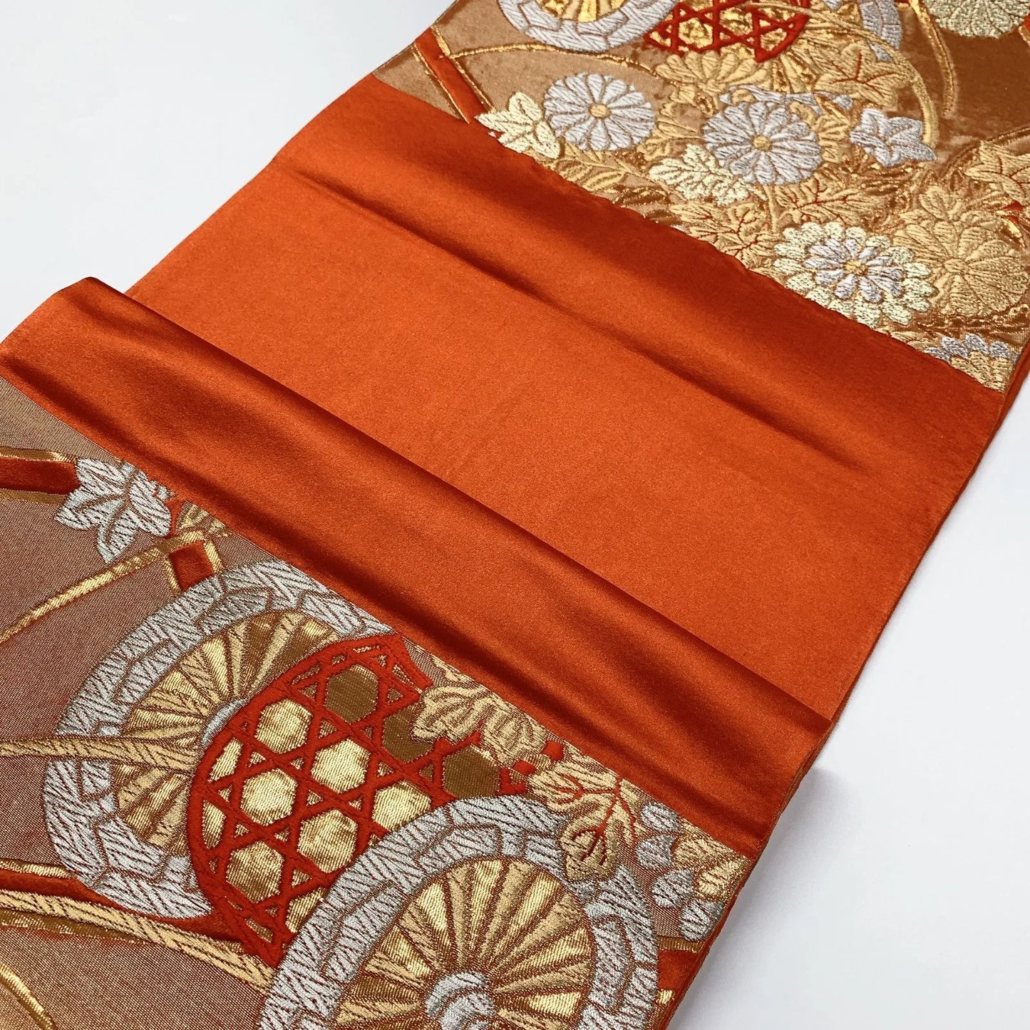 6311# Japanese Vintage Fukuro Obi Belt Kimono Fabric Silk Traditional