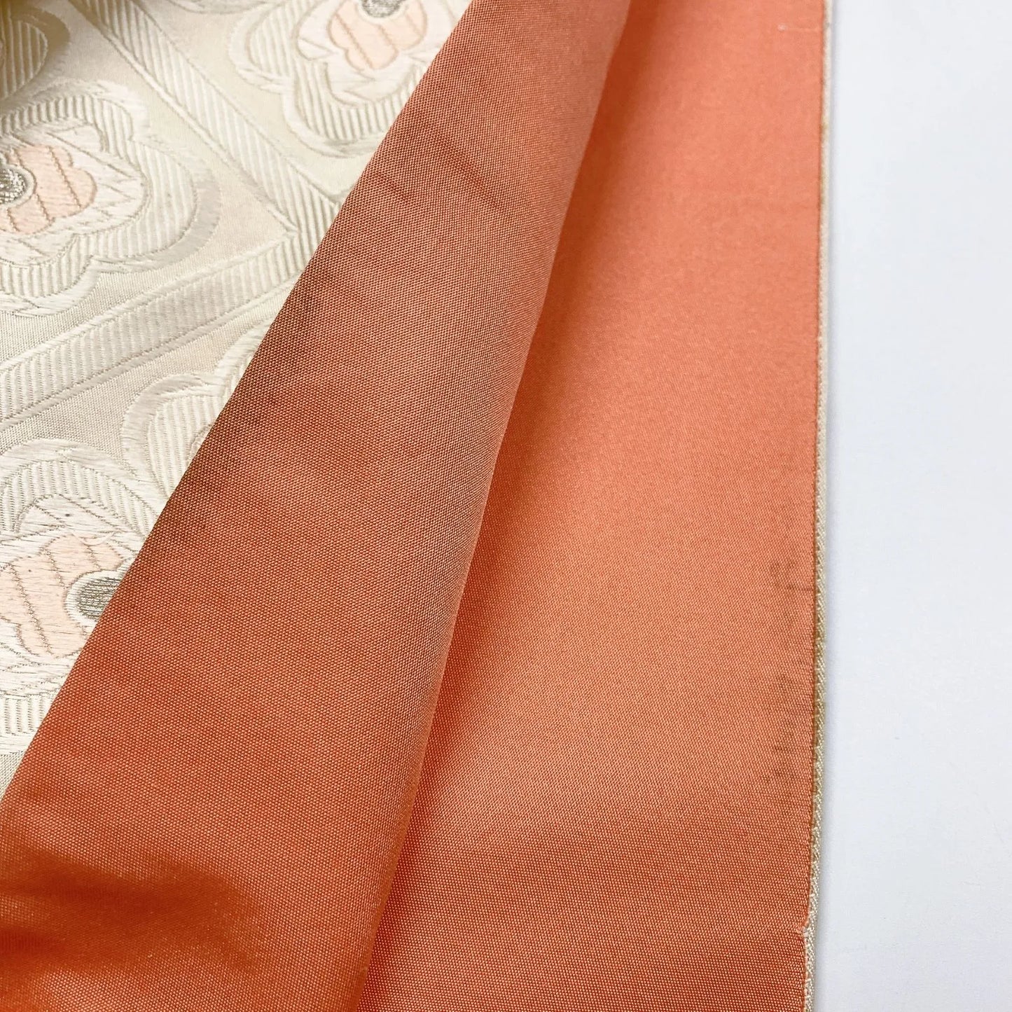 6312# Japanese Vintage Fukuro Obi Belt Kimono Fabric Silk Traditional Embroidery　