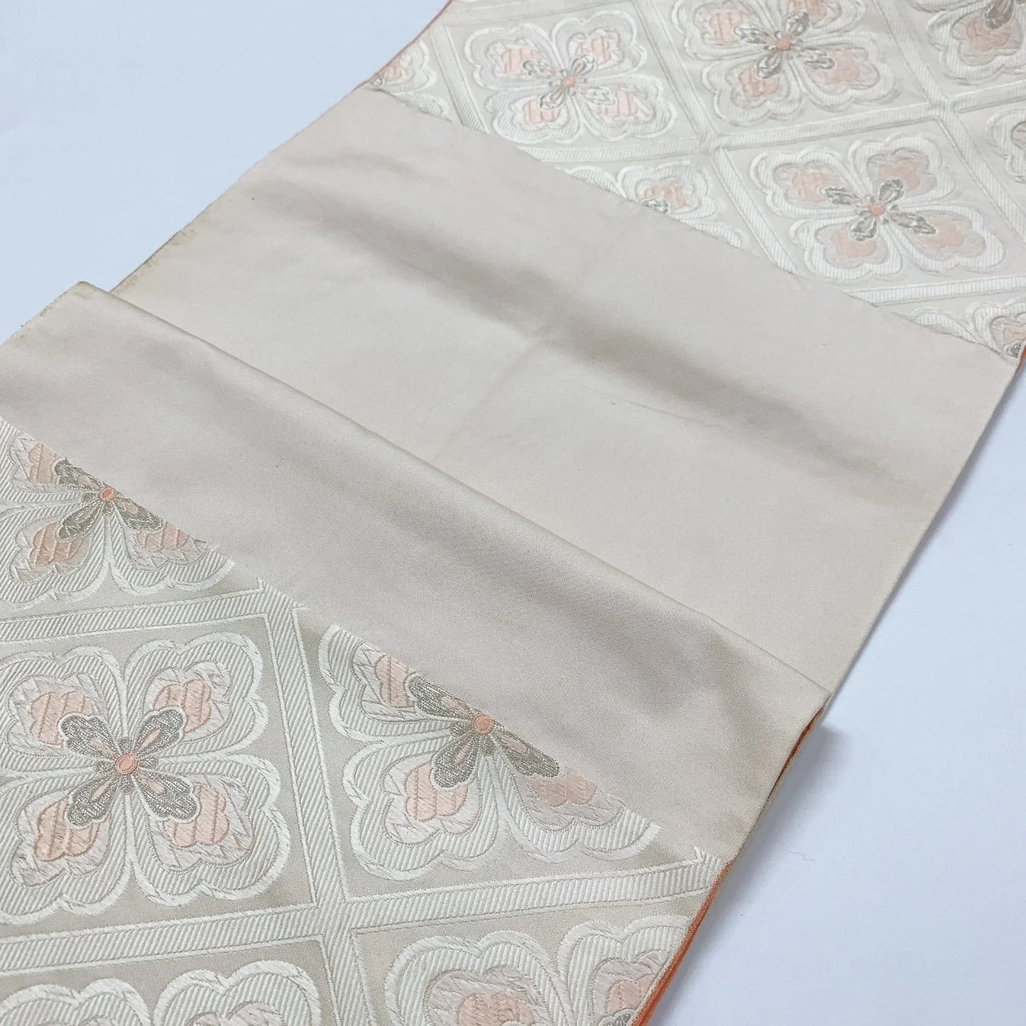 6312# Japanese Vintage Fukuro Obi Belt Kimono Fabric Silk Traditional Embroidery　