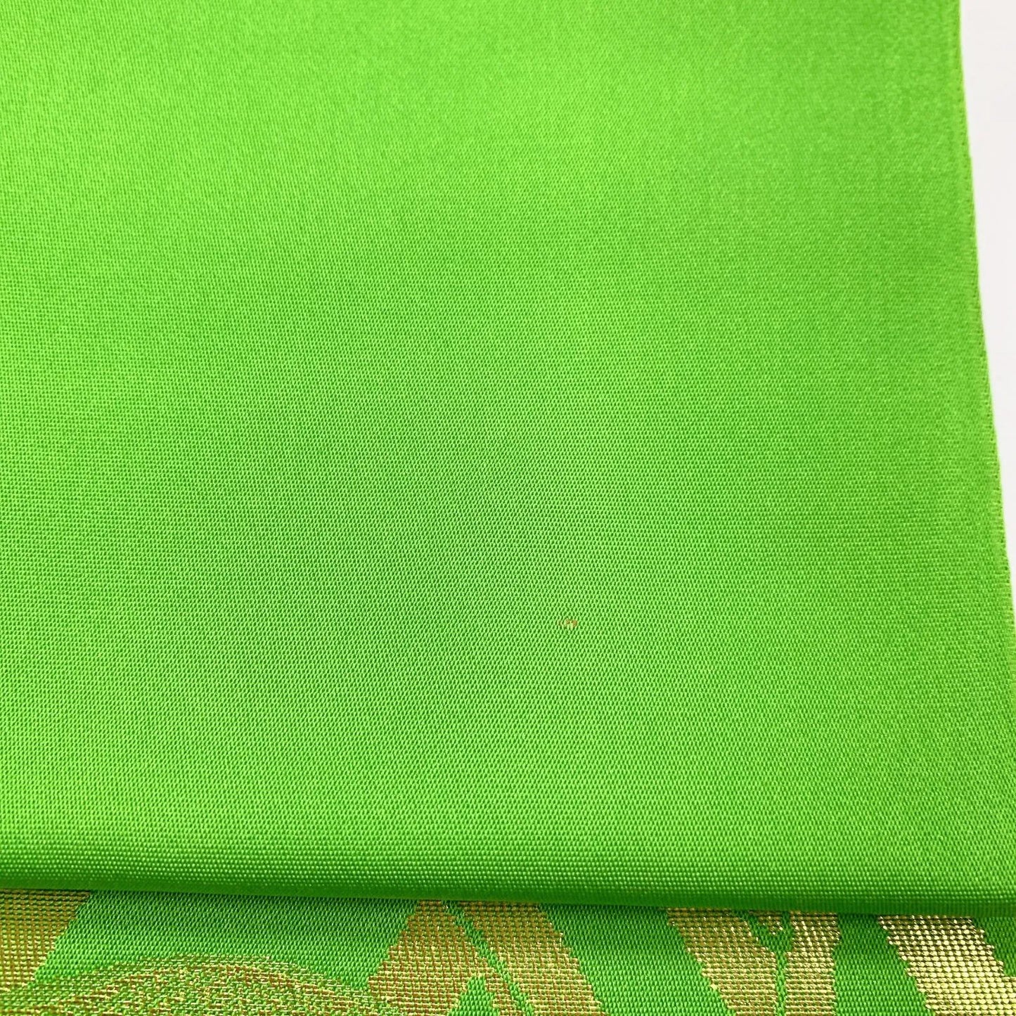 6314# Japanese Vintage Fukuro Obi Belt Kimono Fabric Silk Traditional Green