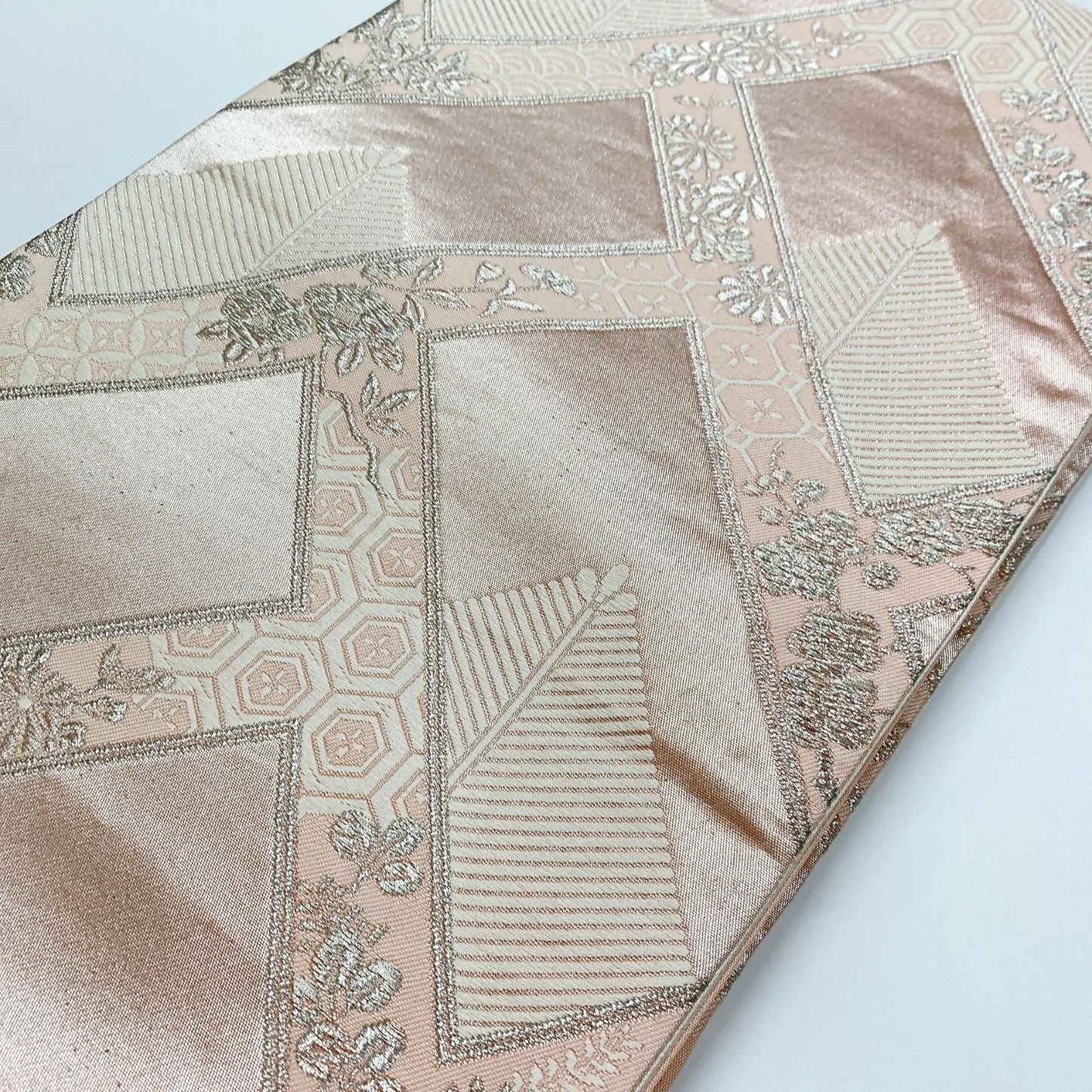 6318# Japanese Vintage Fukuro Obi Belt Kimono Fabric Silk Traditional