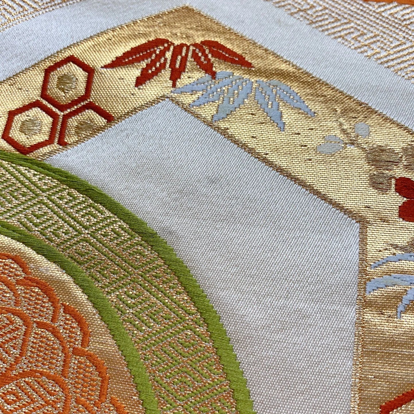 6320# Japanese Vintage Fukuro Obi Belt Kimono Fabric Silk Traditional