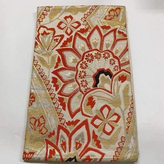 6281# Japanese Vintage Fukuro Obi Belt Kimono Fabric Silk Traditional