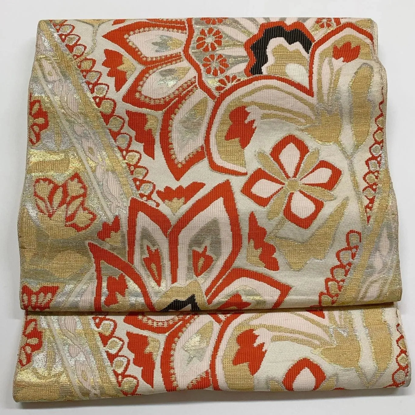 6281# Japanese Vintage Fukuro Obi Belt Kimono Fabric Silk Traditional