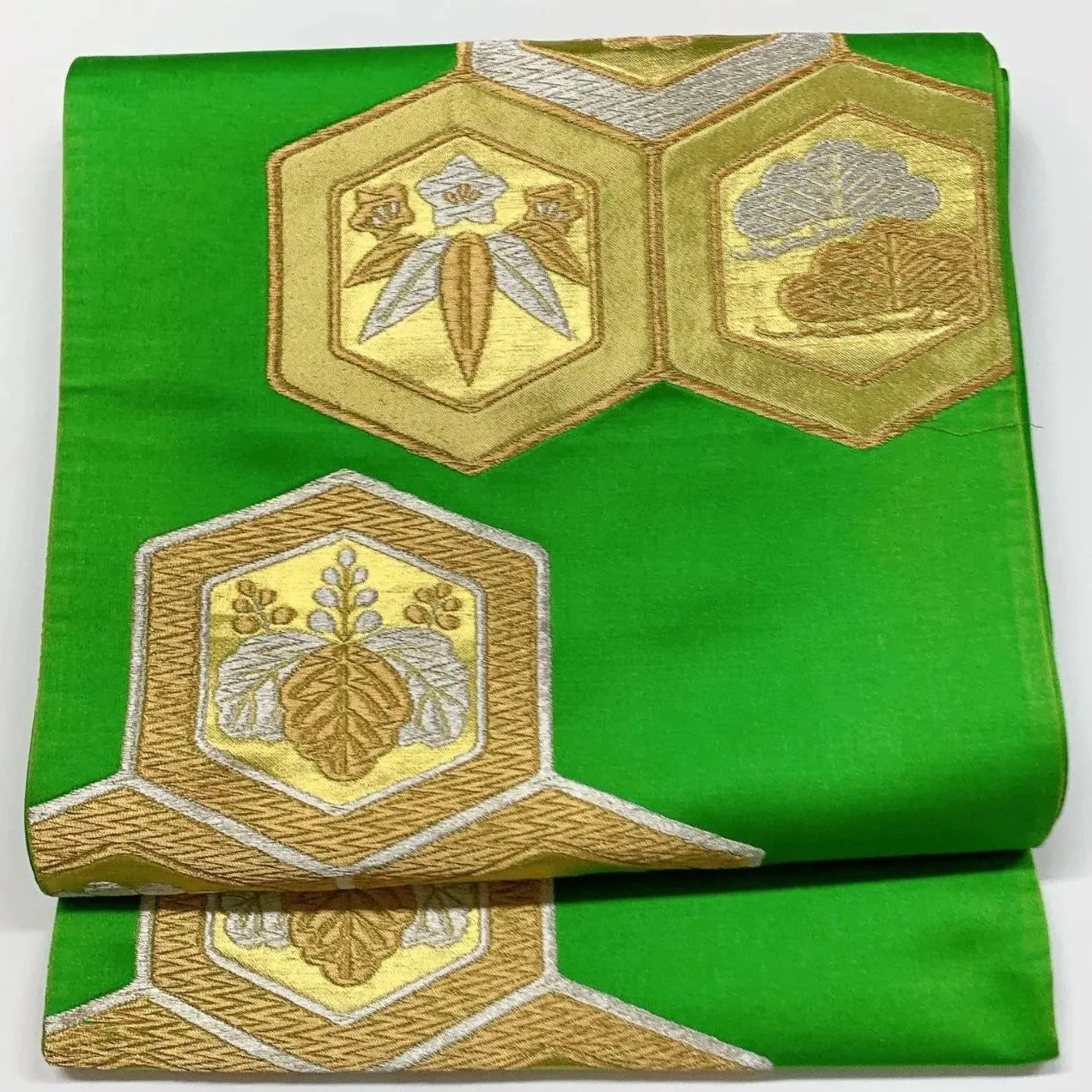 6300# Japanese Vintage Fukuro Obi Belt Kimono Fabric Silk Traditional