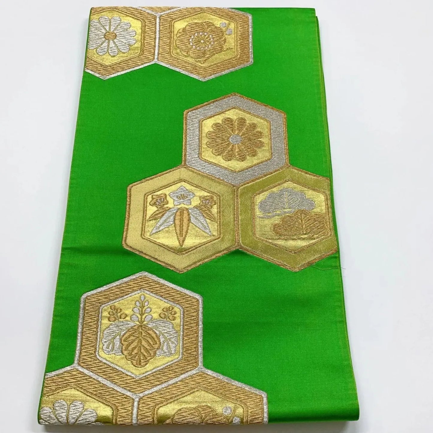 6300# Japanese Vintage Fukuro Obi Belt Kimono Fabric Silk Traditional