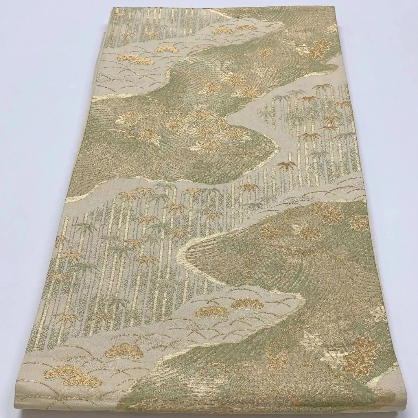 6303# Japanese Vintage Fukuro Obi Belt Kimono Fabric Silk Traditional