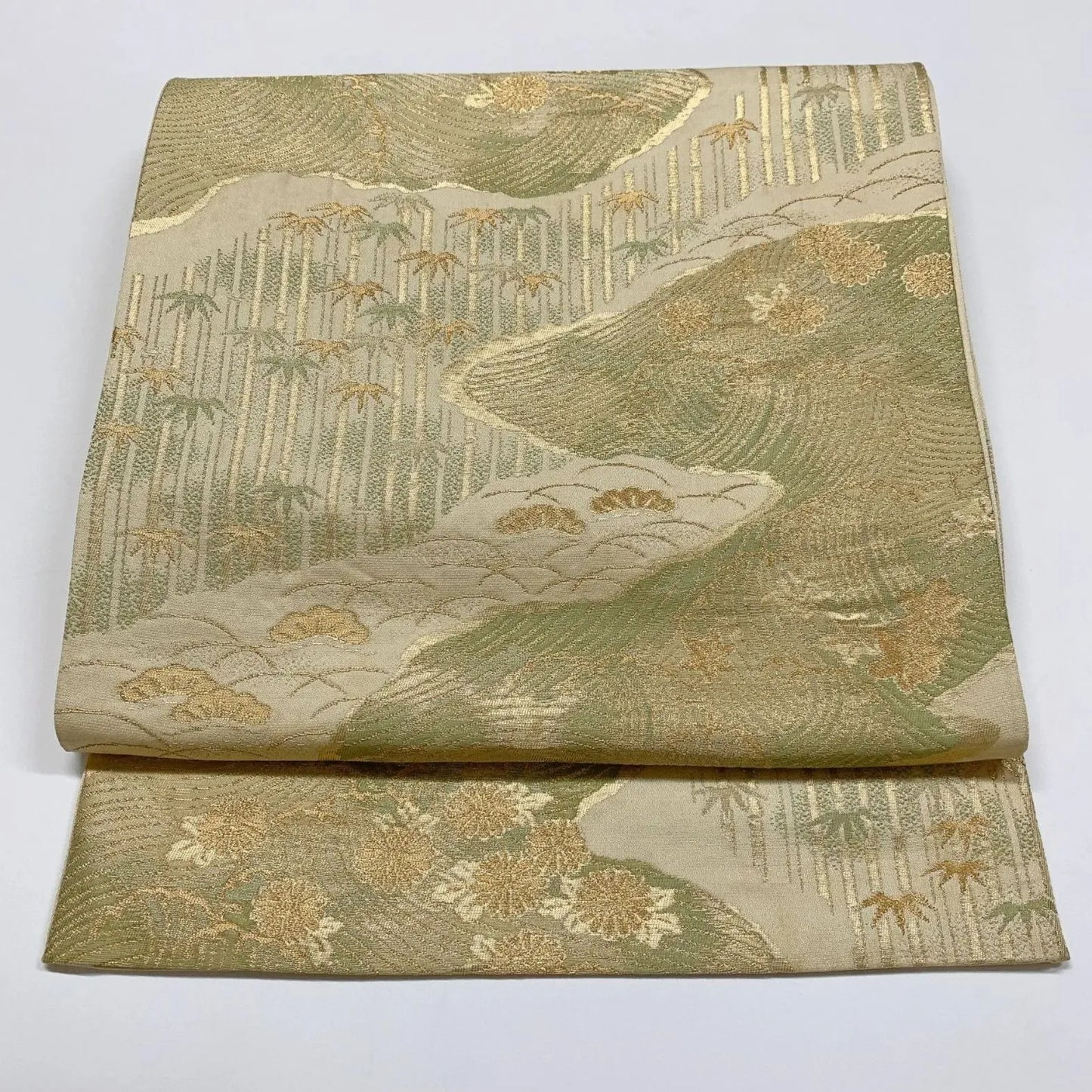 6303# Japanese Vintage Fukuro Obi Belt Kimono Fabric Silk Traditional