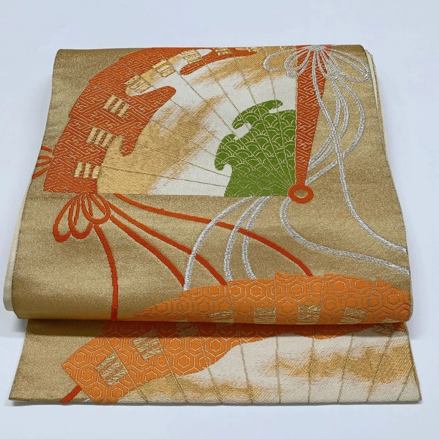 6306# Japanese Vintage Fukuro Obi Belt Kimono Fabric Silk Traditional
