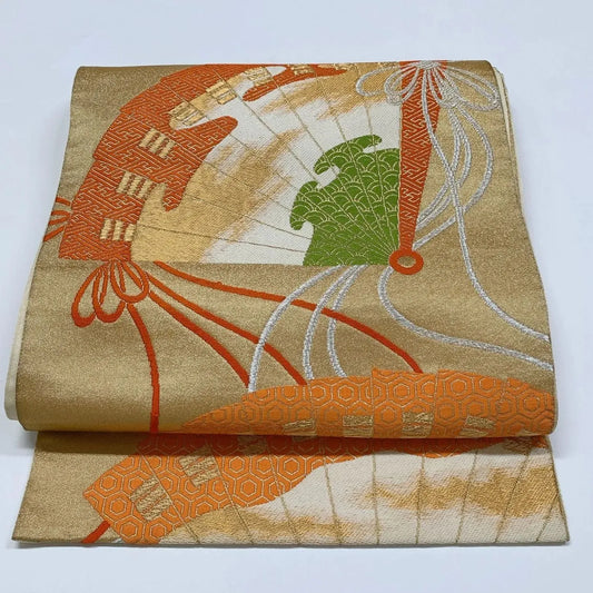 6306# Japanese Vintage Fukuro Obi Belt Kimono Fabric Silk Traditional