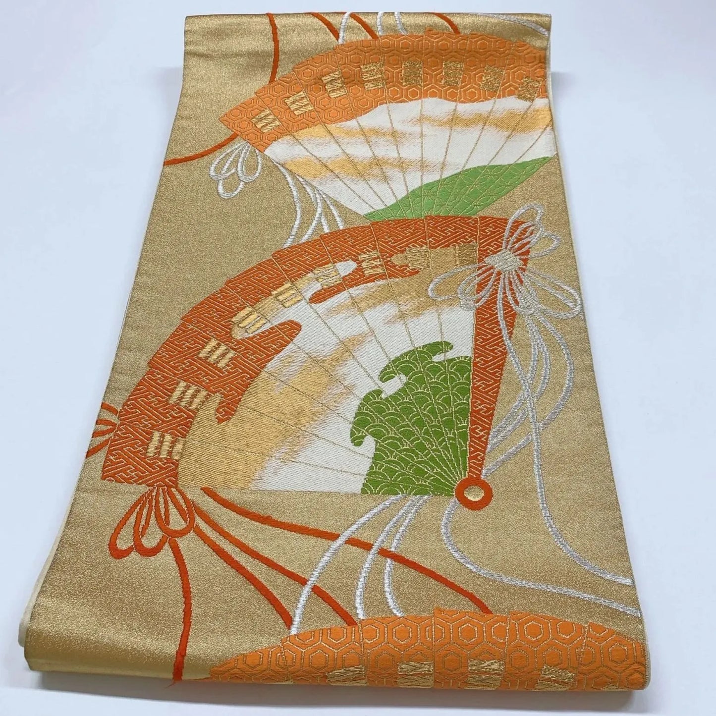 6306# Japanese Vintage Fukuro Obi Belt Kimono Fabric Silk Traditional