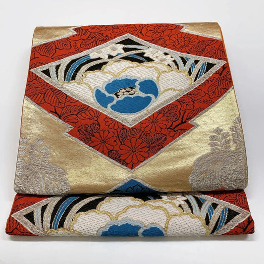 6309# Japanese Vintage Fukuro Obi Belt Kimono Fabric Silk Traditional