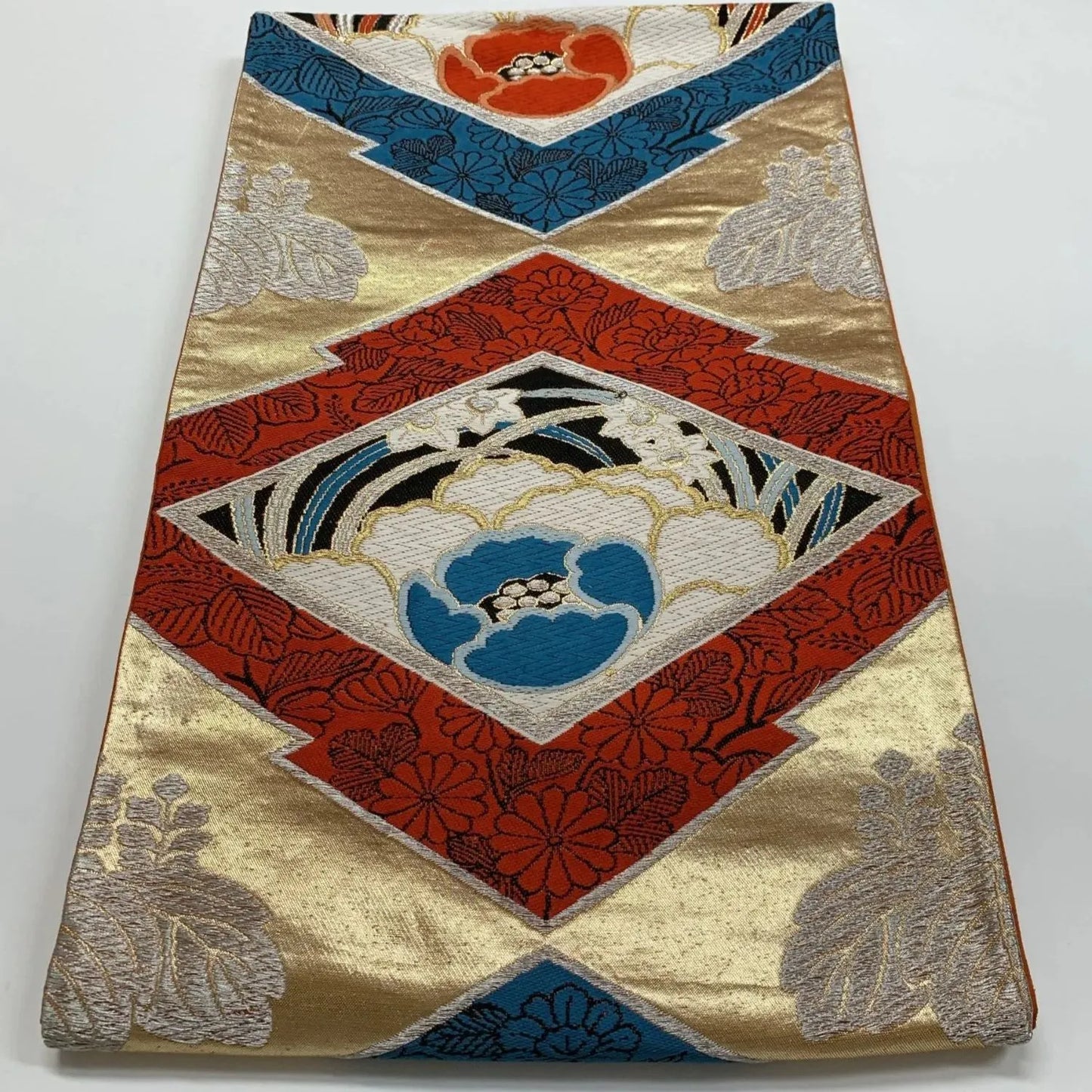 6309# Japanese Vintage Fukuro Obi Belt Kimono Fabric Silk Traditional