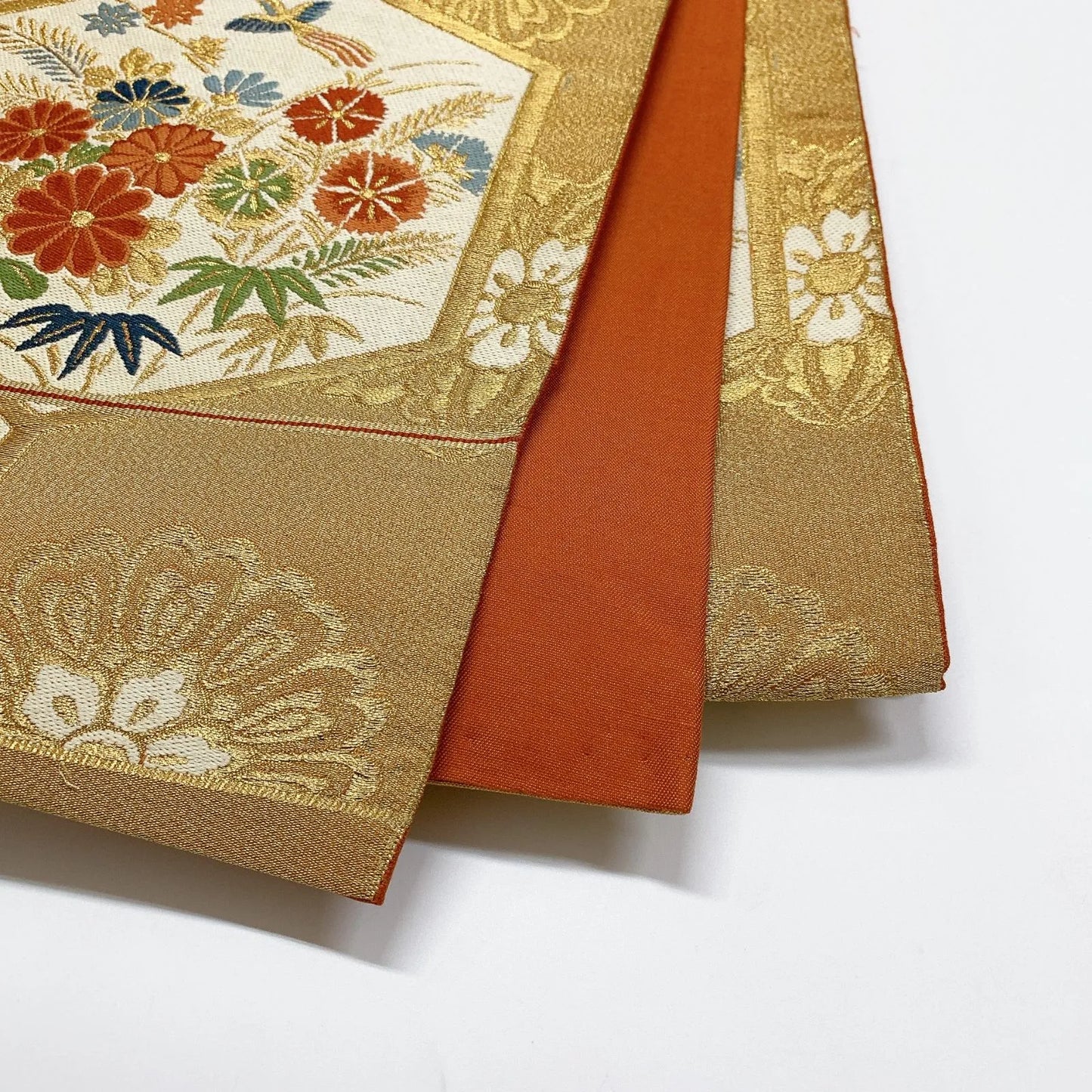 6310# Japanese Vintage Fukuro Obi Belt Kimono Fabric Silk Traditional