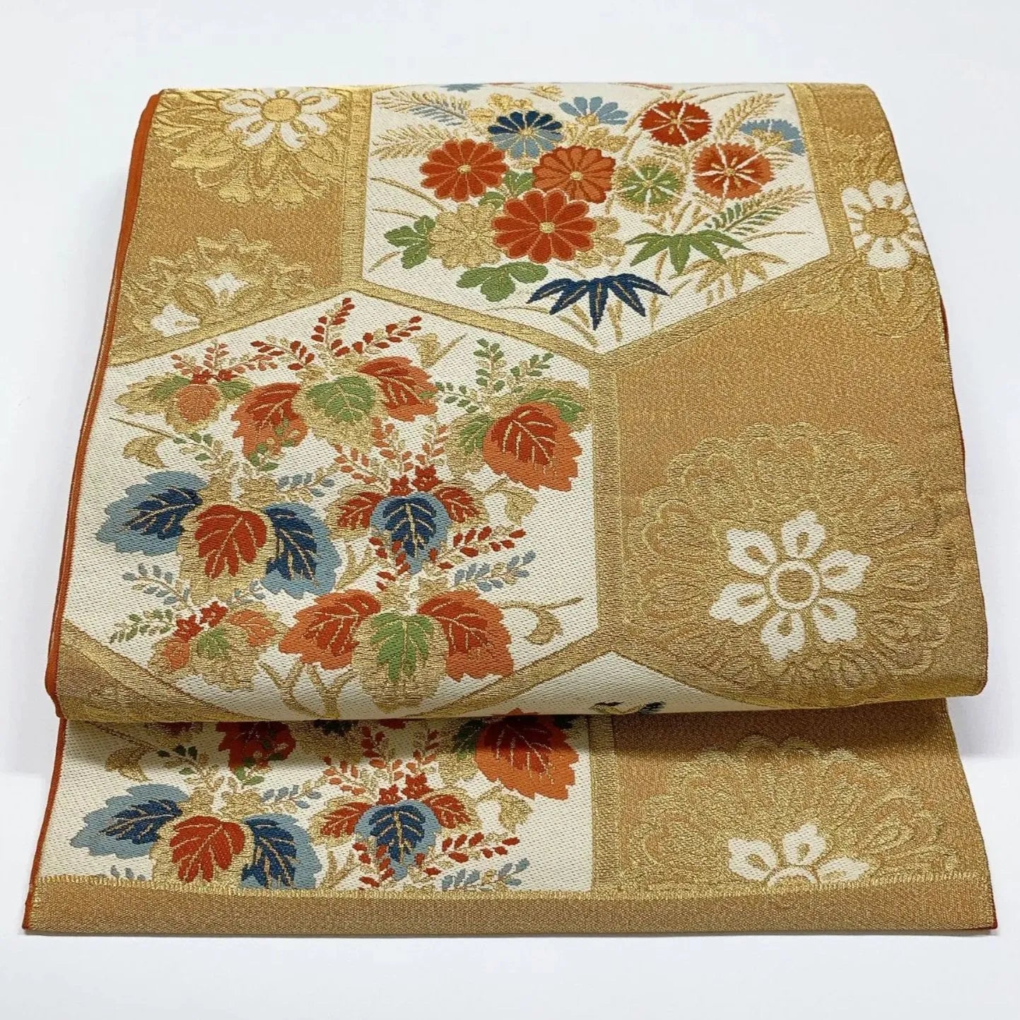 6310# Japanese Vintage Fukuro Obi Belt Kimono Fabric Silk Traditional
