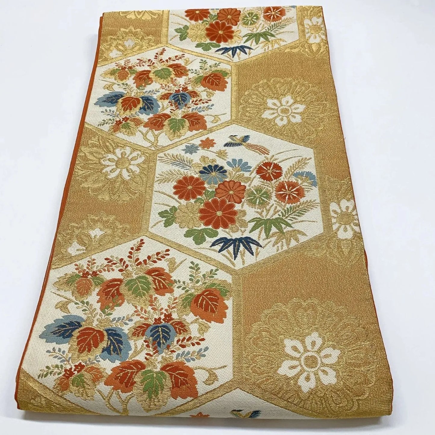 6310# Japanese Vintage Fukuro Obi Belt Kimono Fabric Silk Traditional