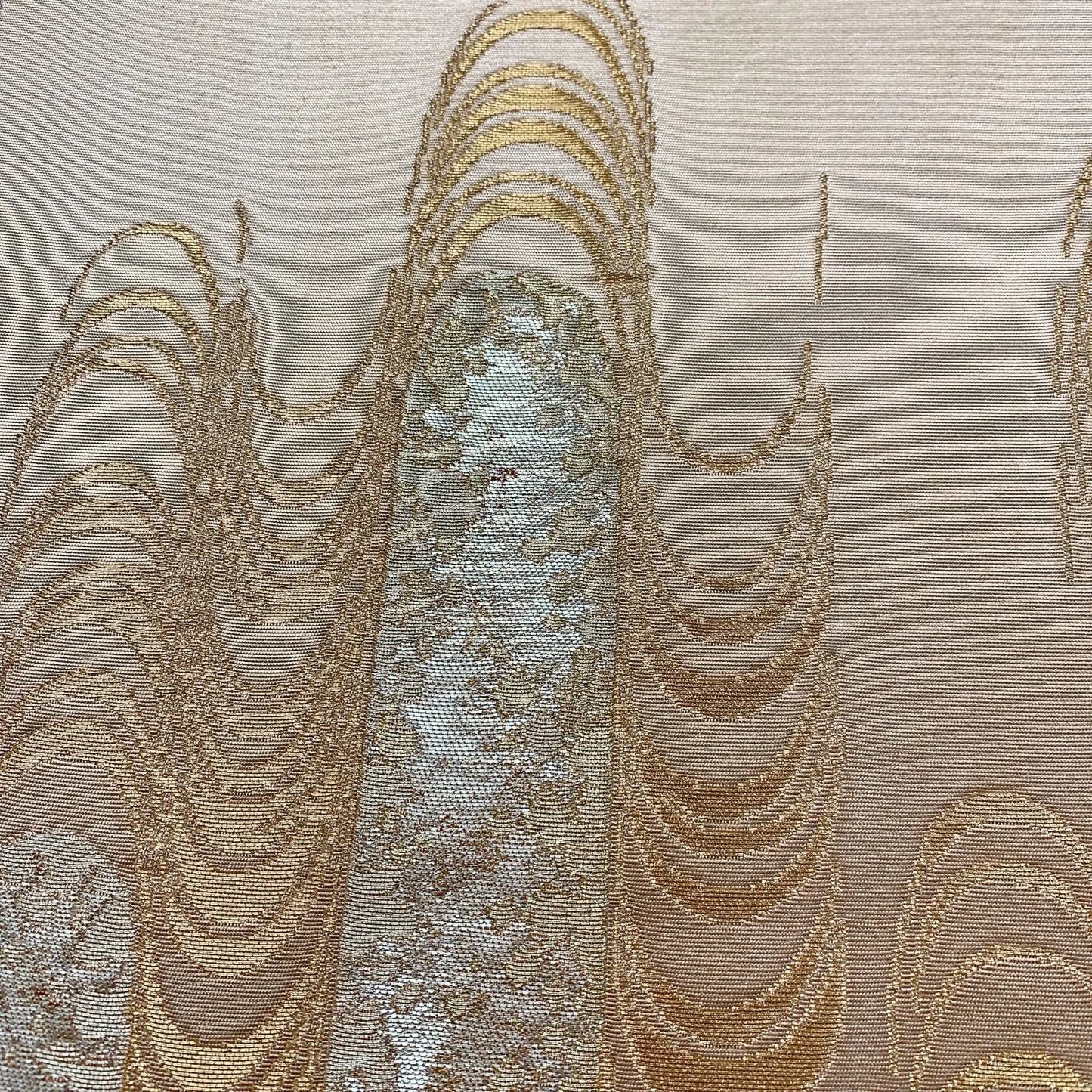 6321# Japanese Vintage Fukuro Obi Belt Kimono Fabric Silk Traditional Gold