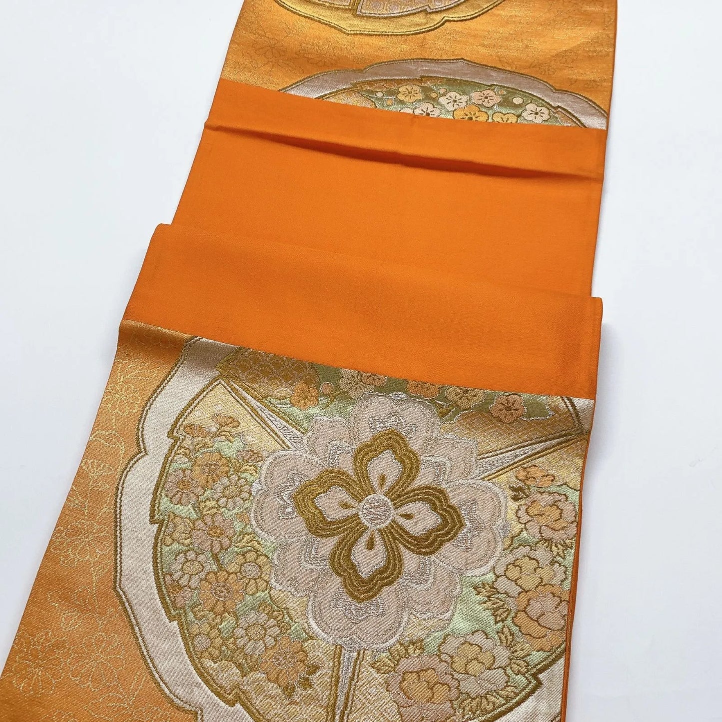 6325# Japanese Vintage Fukuro Obi Belt Kimono Fabric Silk Traditional