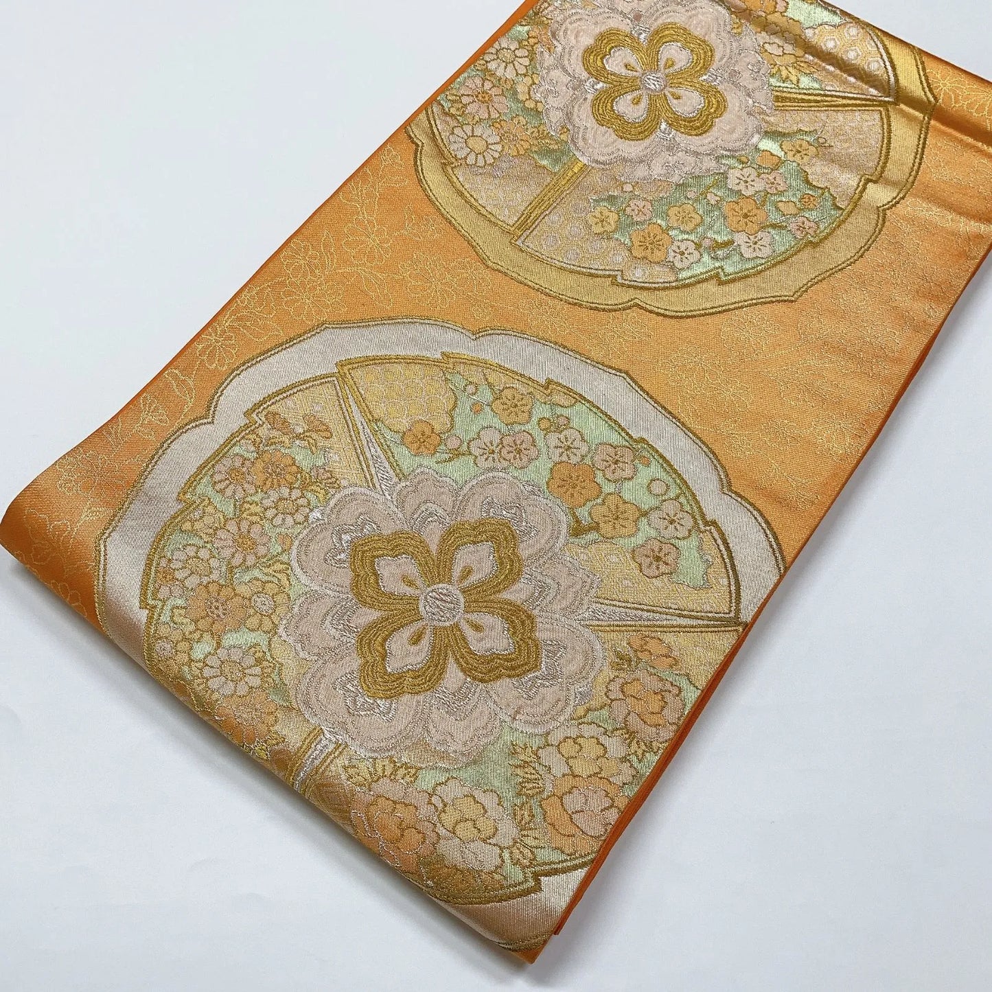 6325# Japanese Vintage Fukuro Obi Belt Kimono Fabric Silk Traditional