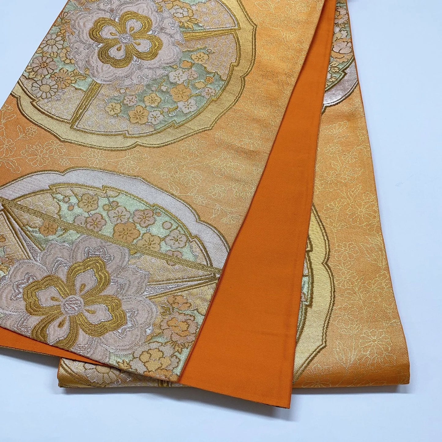 6325# Japanese Vintage Fukuro Obi Belt Kimono Fabric Silk Traditional