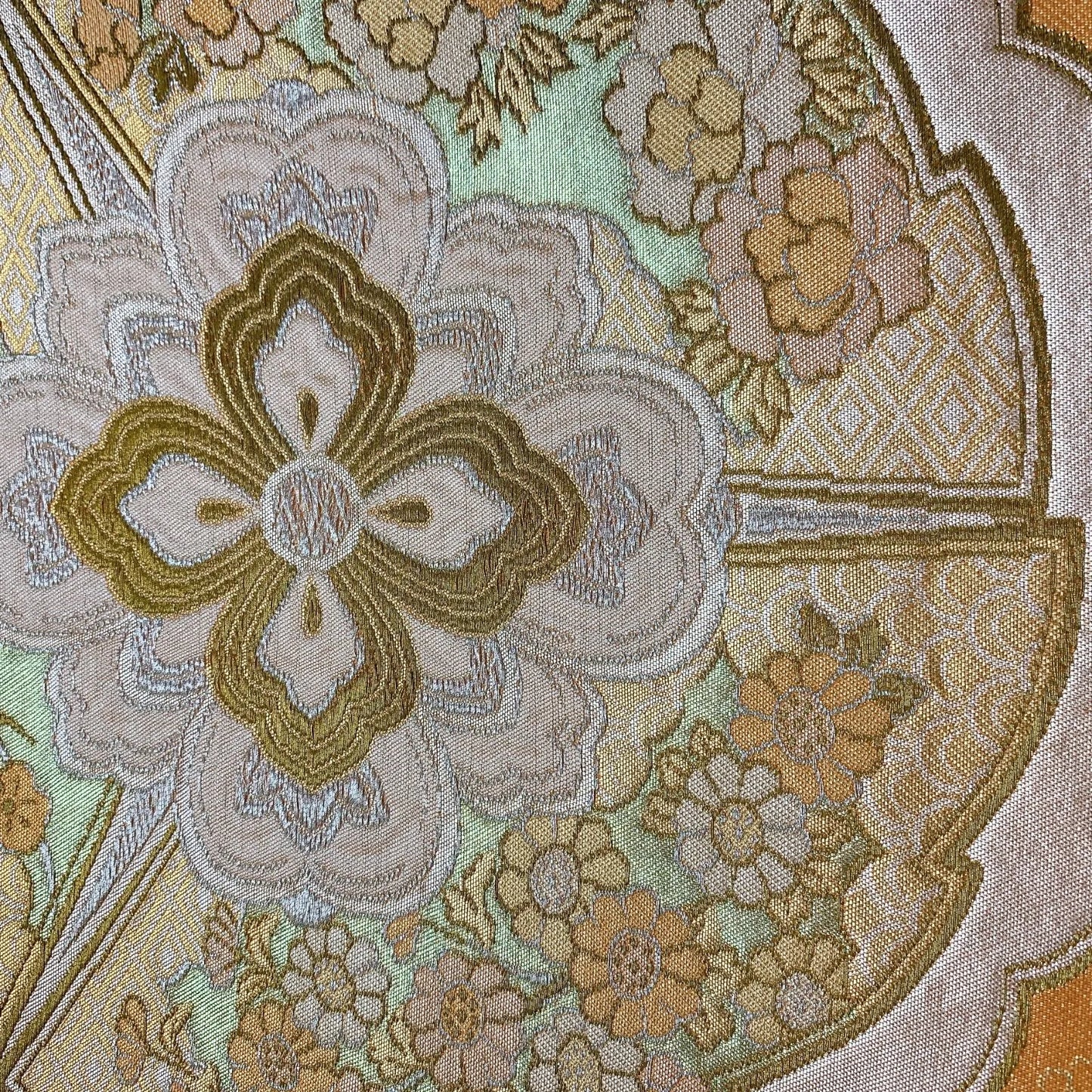 6325# Japanese Vintage Fukuro Obi Belt Kimono Fabric Silk Traditional