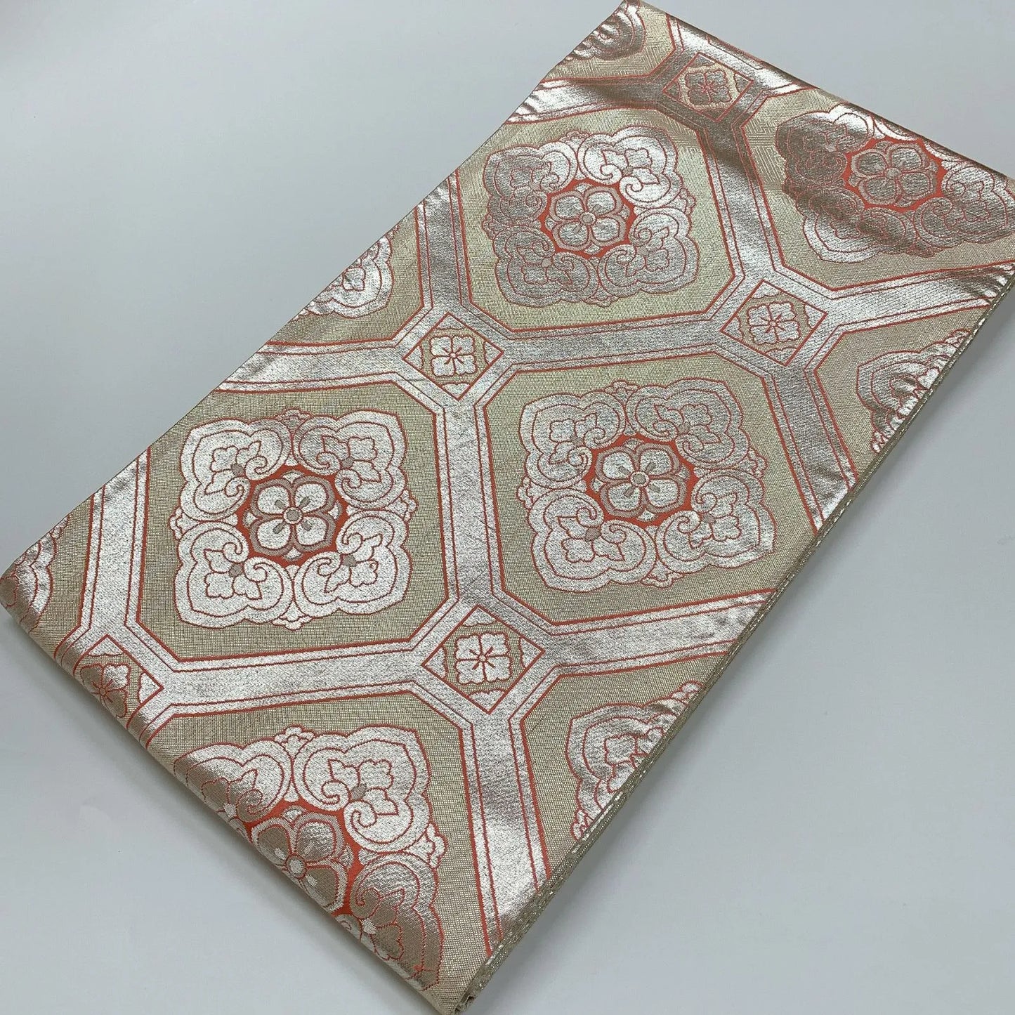 6327# Japanese Vintage Fukuro Obi Belt Kimono Fabric Silk Traditional