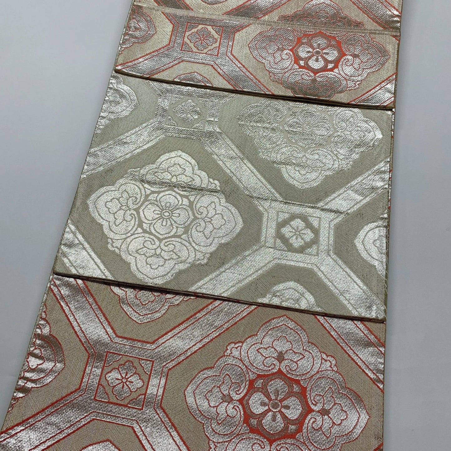 6327# Japanese Vintage Fukuro Obi Belt Kimono Fabric Silk Traditional