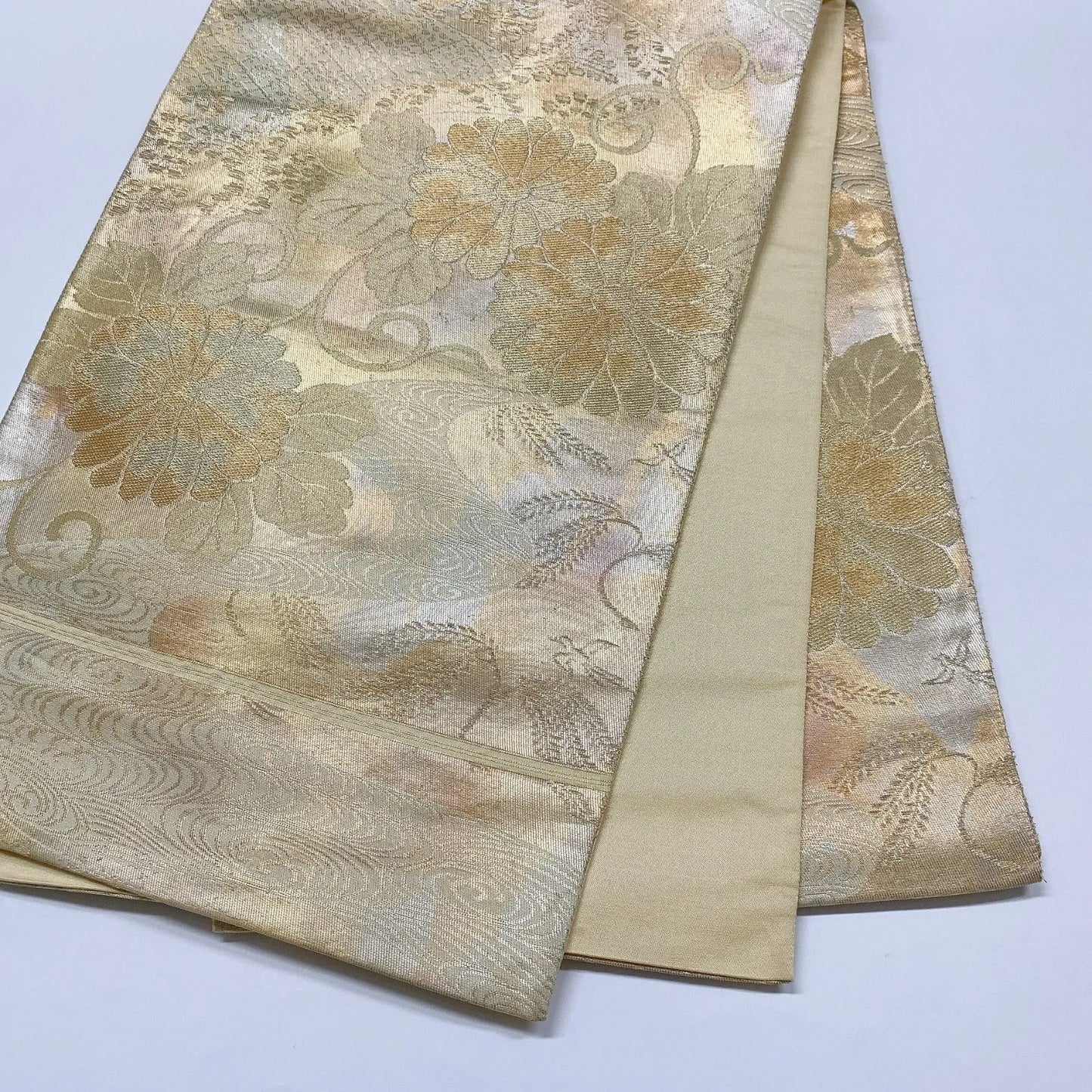 6328# Japanese Vintage Fukuro Obi Belt Kimono Fabric Silk Traditional