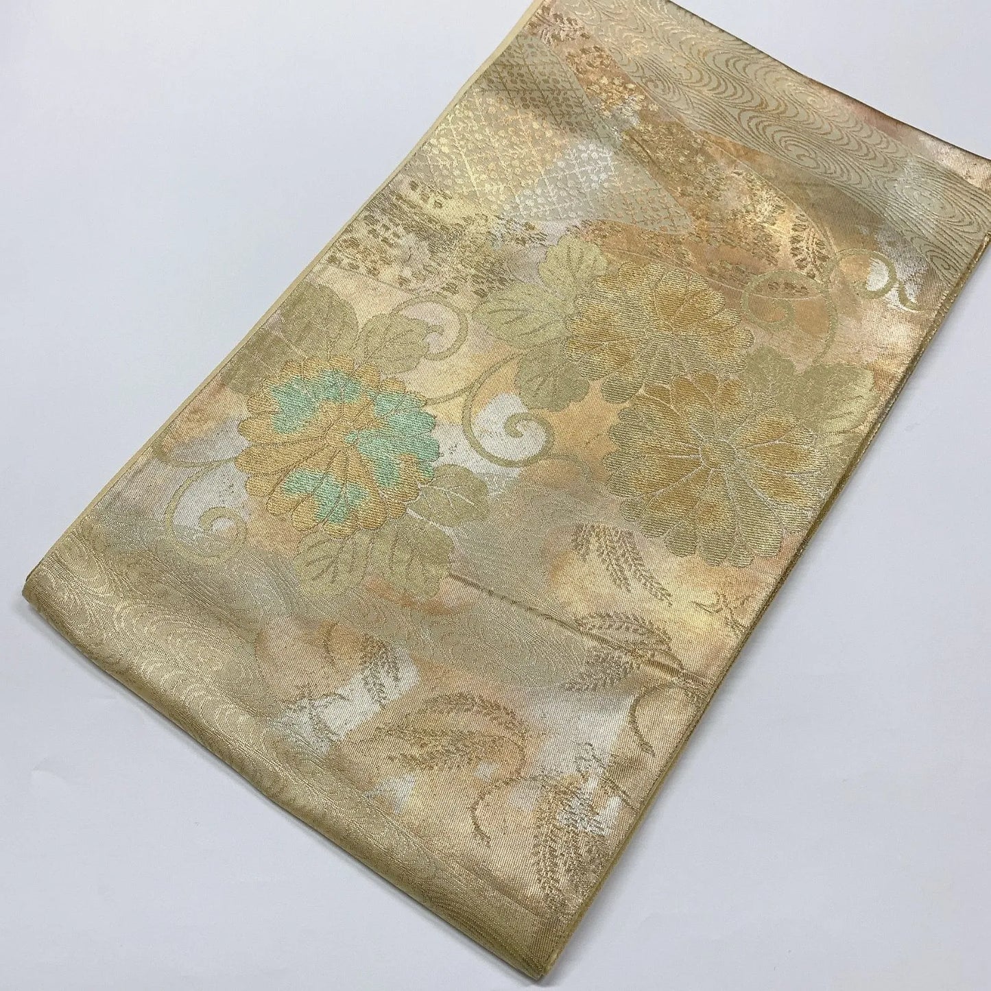 6328# Japanese Vintage Fukuro Obi Belt Kimono Fabric Silk Traditional