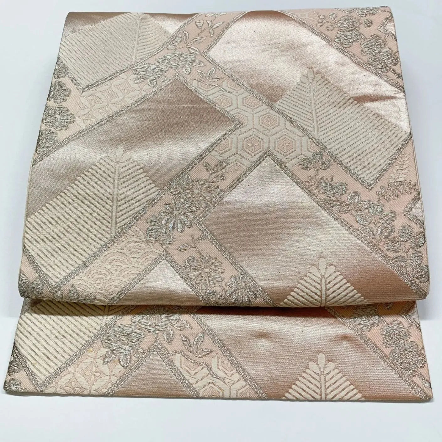 6318# Japanese Vintage Fukuro Obi Belt Kimono Fabric Silk Traditional