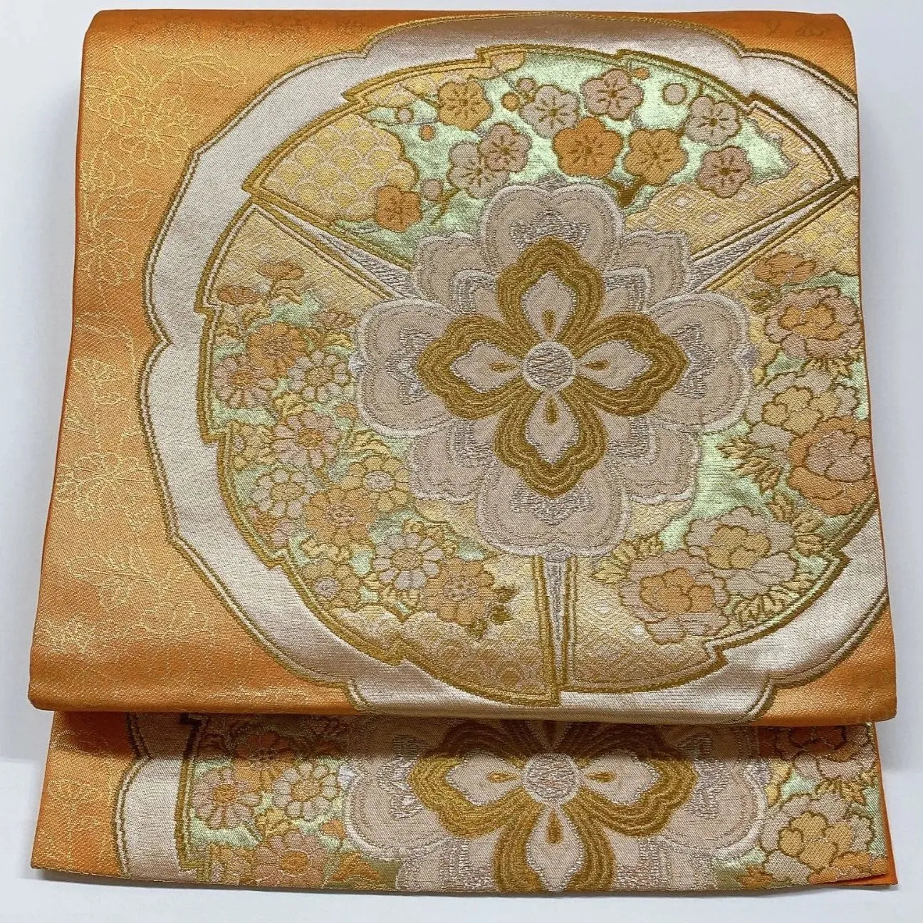 6325# Japanese Vintage Fukuro Obi Belt Kimono Fabric Silk Traditional