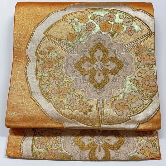 6325# Japanese Vintage Fukuro Obi Belt Kimono Fabric Silk Traditional