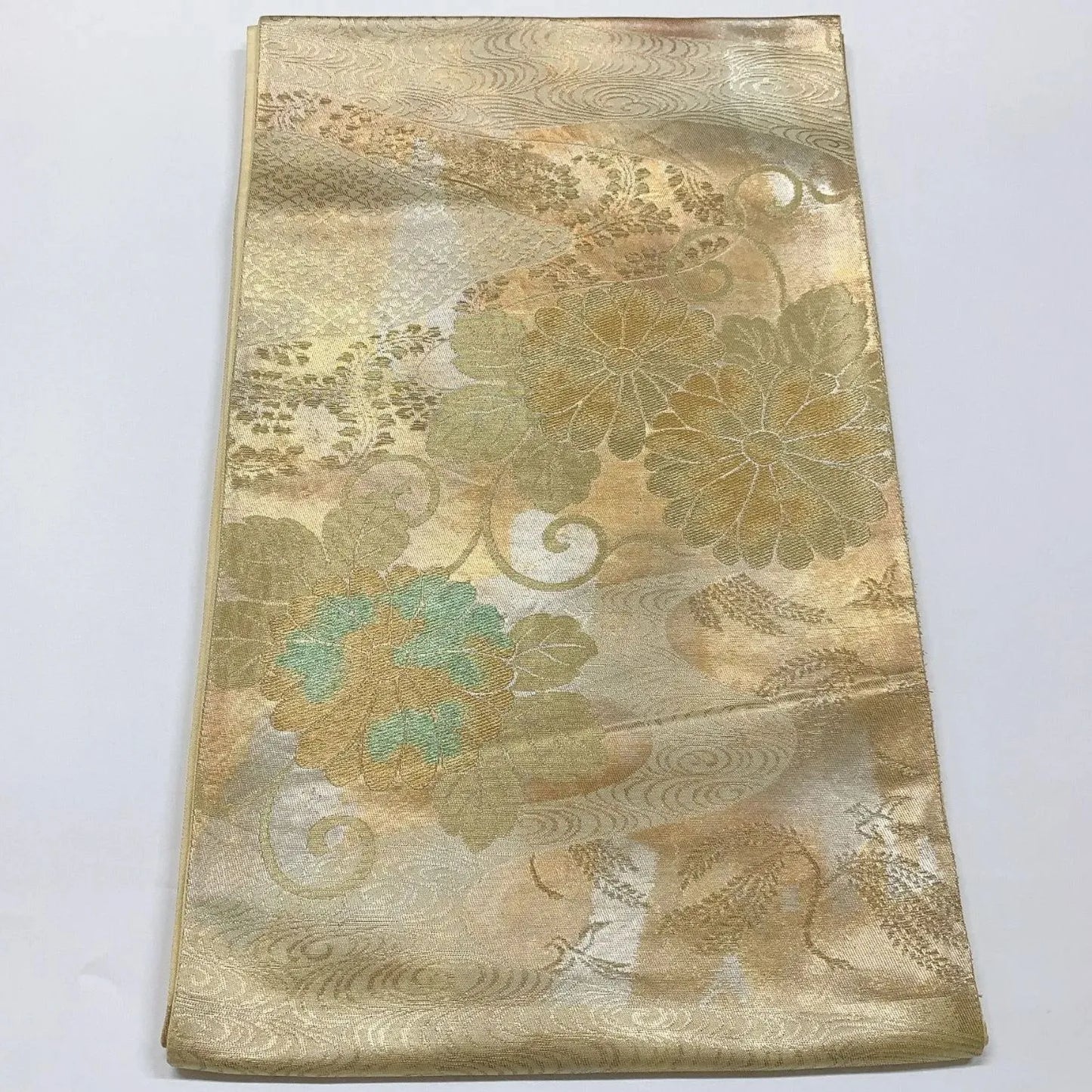 6328# Japanese Vintage Fukuro Obi Belt Kimono Fabric Silk Traditional