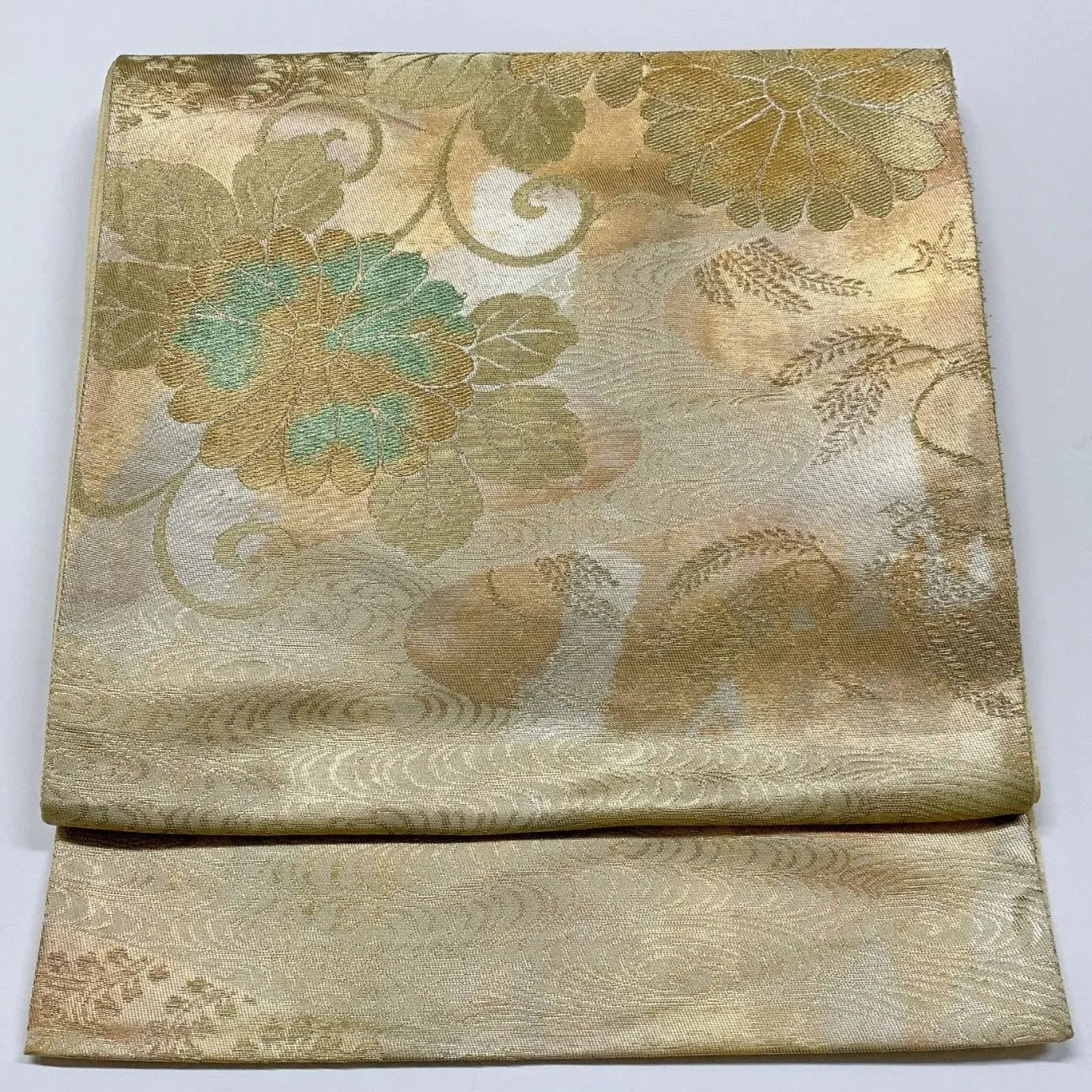 6328# Japanese Vintage Fukuro Obi Belt Kimono Fabric Silk Traditional