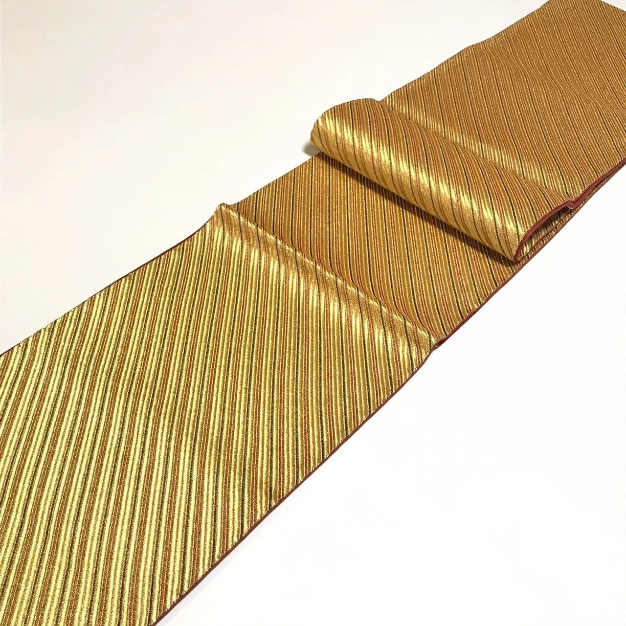 6331# Japanese Vintage Fukuro Obi Belt Kimono Fabric Silk Traditional Gold