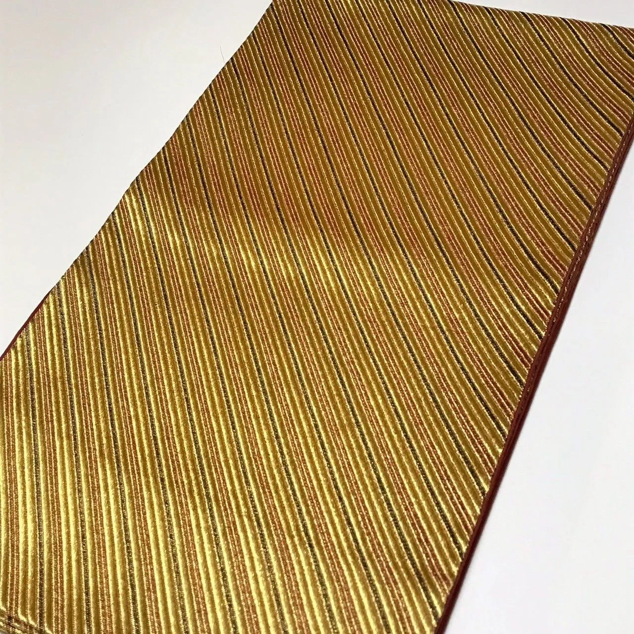 6331# Japanese Vintage Fukuro Obi Belt Kimono Fabric Silk Traditional Gold