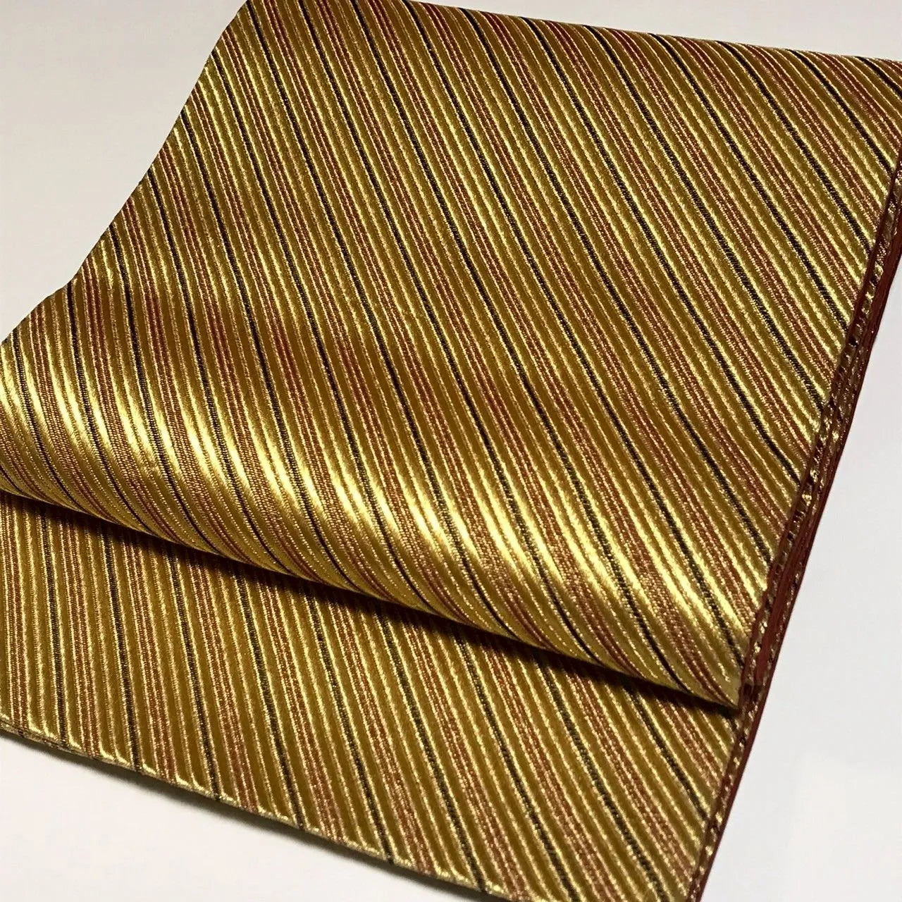 6331# Japanese Vintage Fukuro Obi Belt Kimono Fabric Silk Traditional Gold