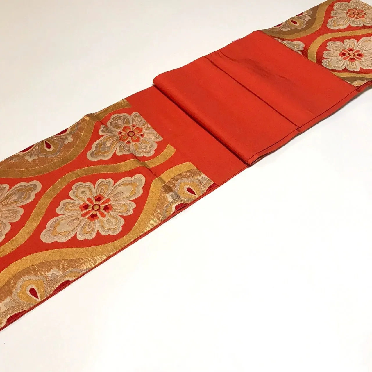 6333# Japanese Vintage Fukuro Obi Belt Kimono Fabric Silk Traditional