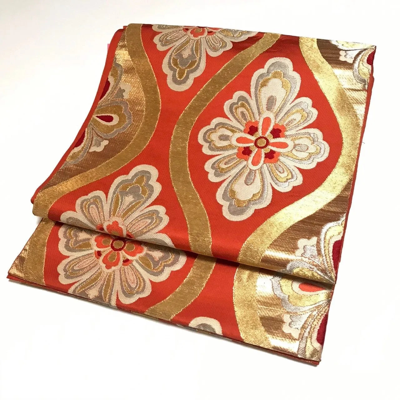 6333# Japanese Vintage Fukuro Obi Belt Kimono Fabric Silk Traditional