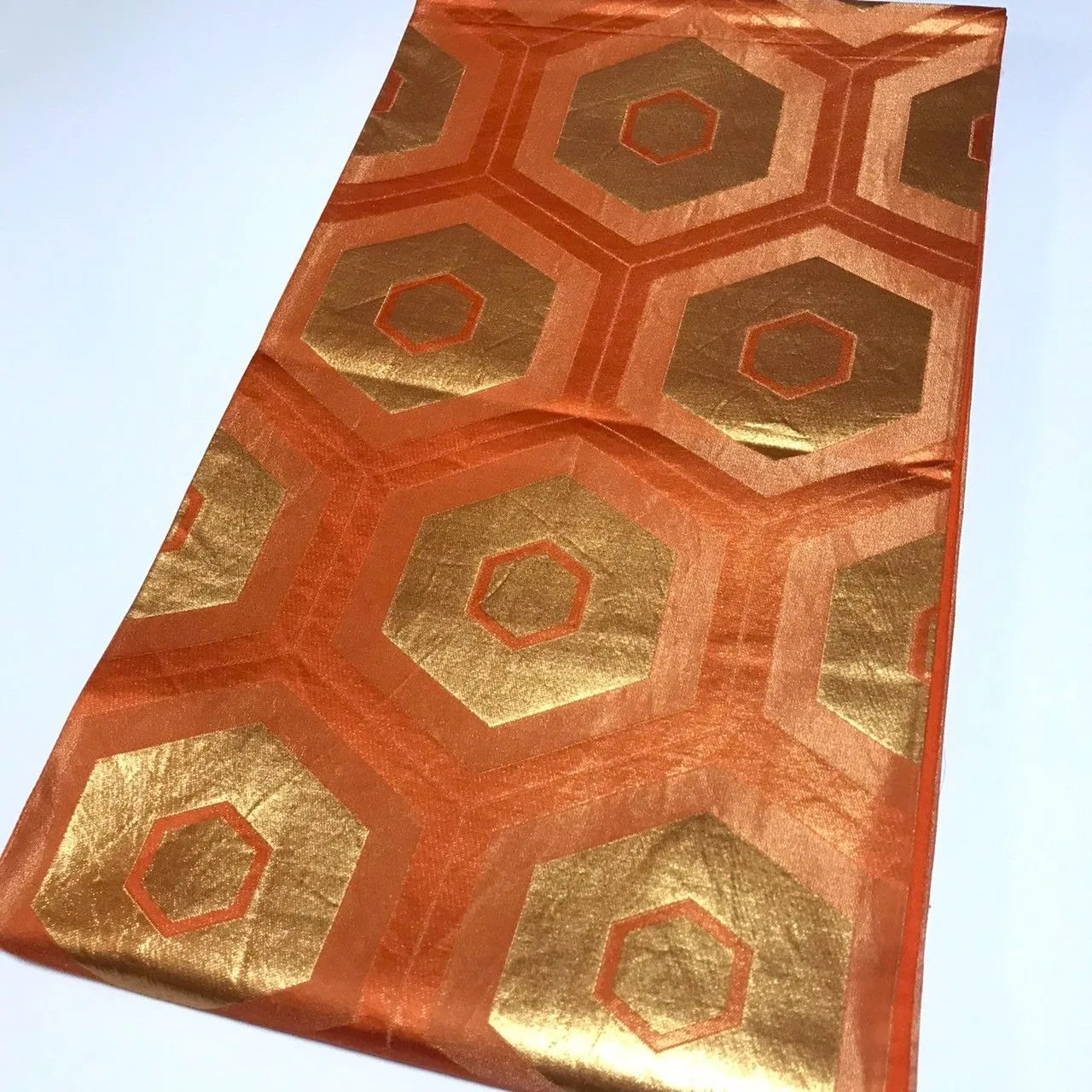 6338# Japanese Vintage Fukuro Obi Belt Kimono Fabric Silk Traditional