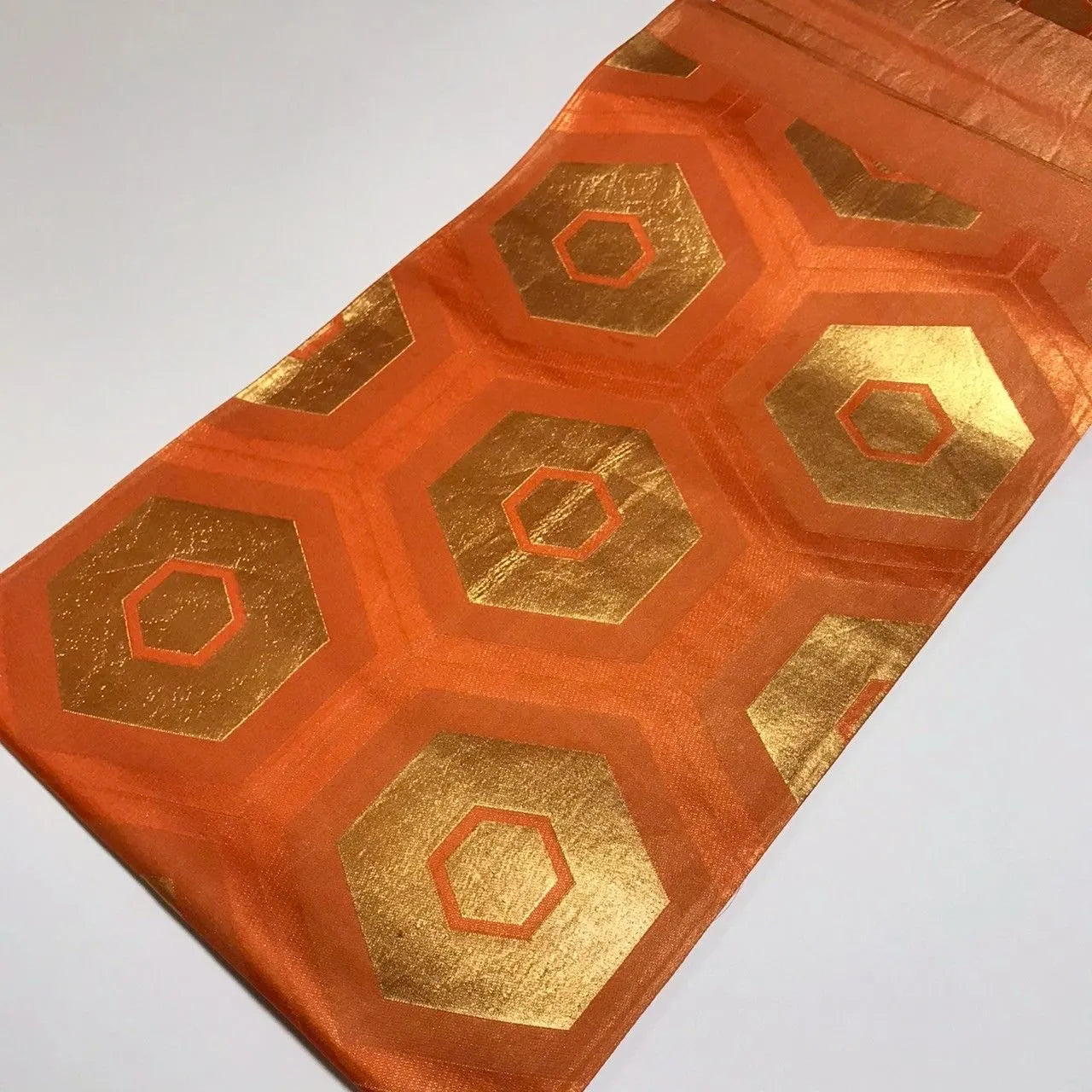 6338# Japanese Vintage Fukuro Obi Belt Kimono Fabric Silk Traditional