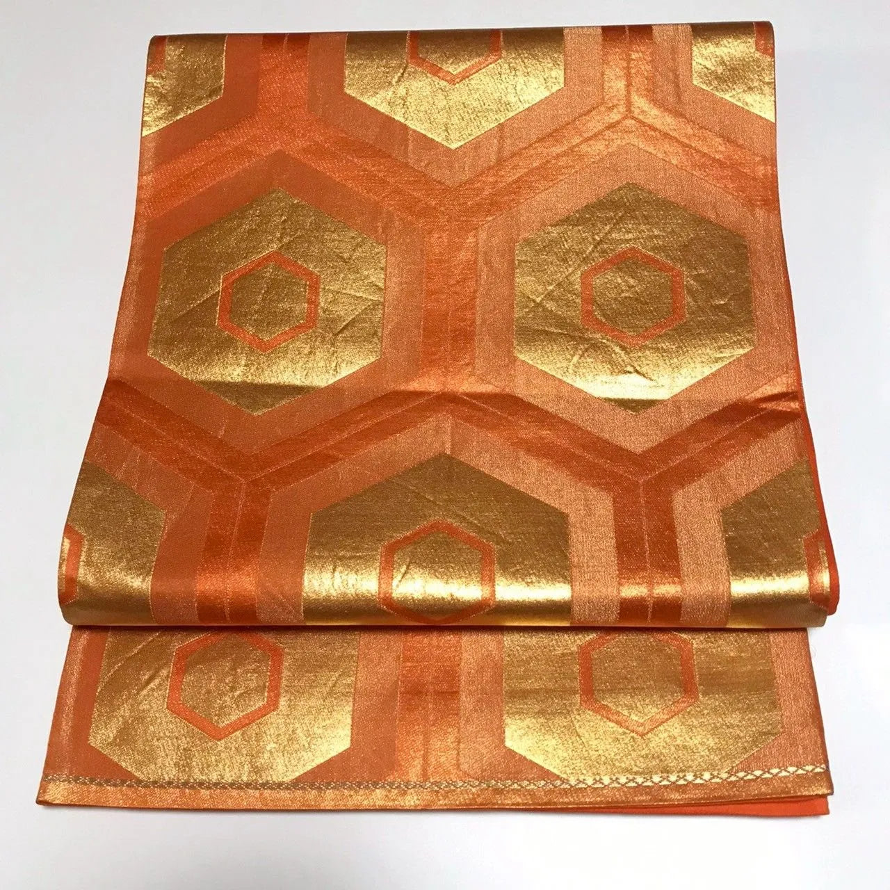 6338# Japanese Vintage Fukuro Obi Belt Kimono Fabric Silk Traditional