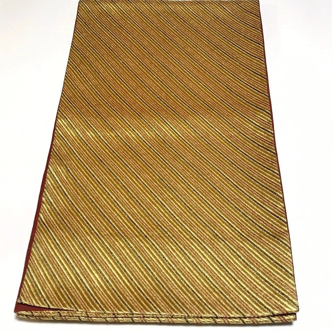 6331# Japanese Vintage Fukuro Obi Belt Kimono Fabric Silk Traditional Gold