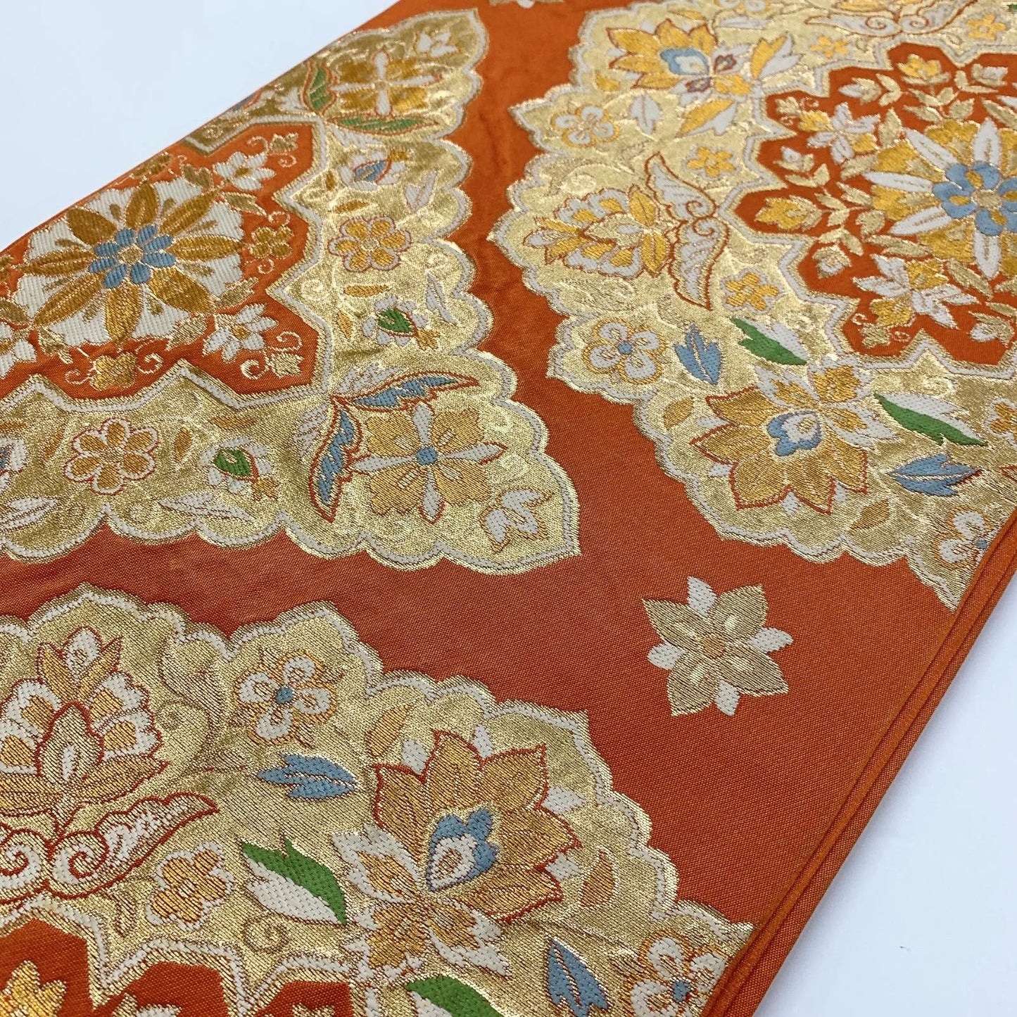 6340# Japanese Vintage Fukuro Obi Belt Kimono Fabric Silk Traditional