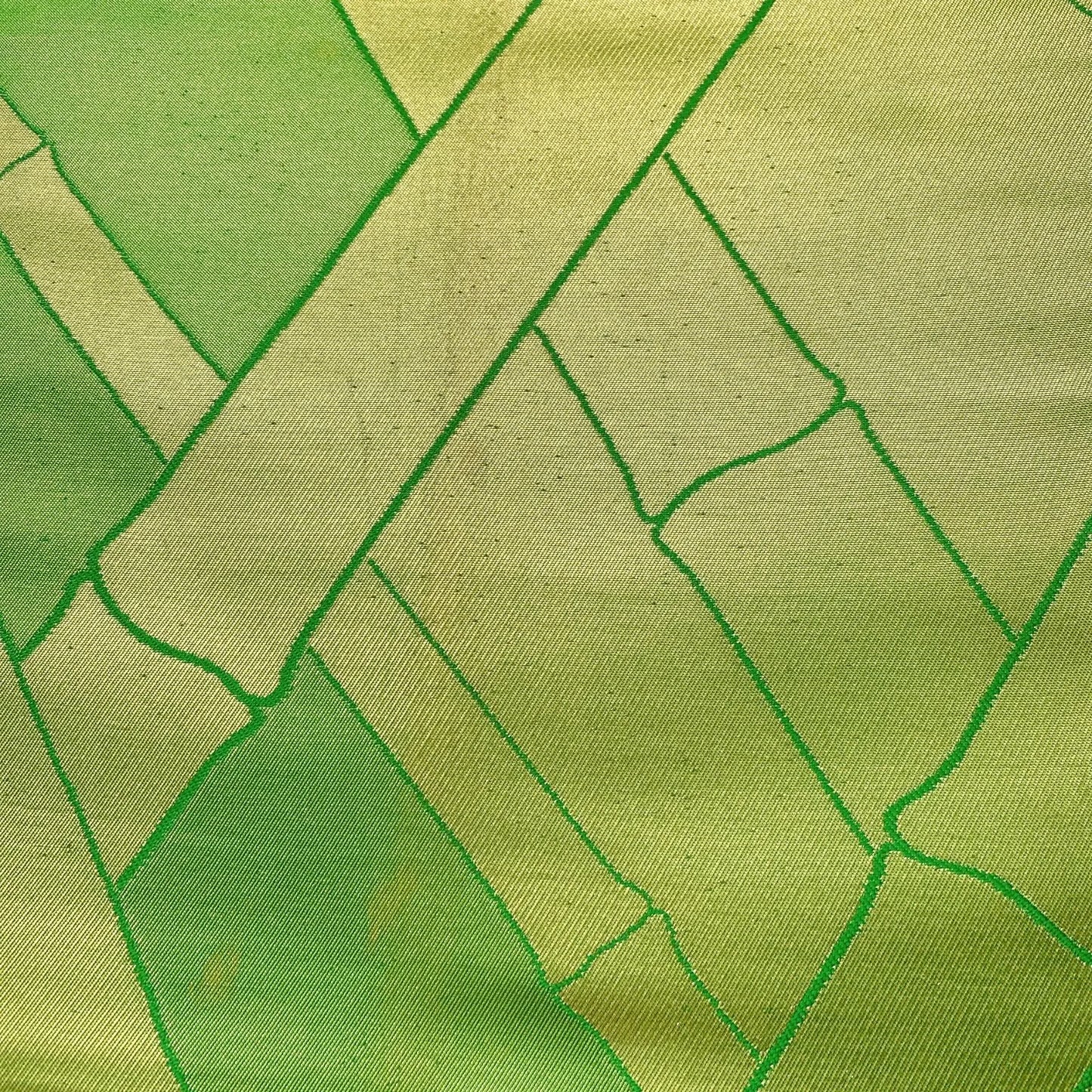 6344# Japanese Vintage Fukuro Obi Belt Kimono Fabric Silk Traditional Green