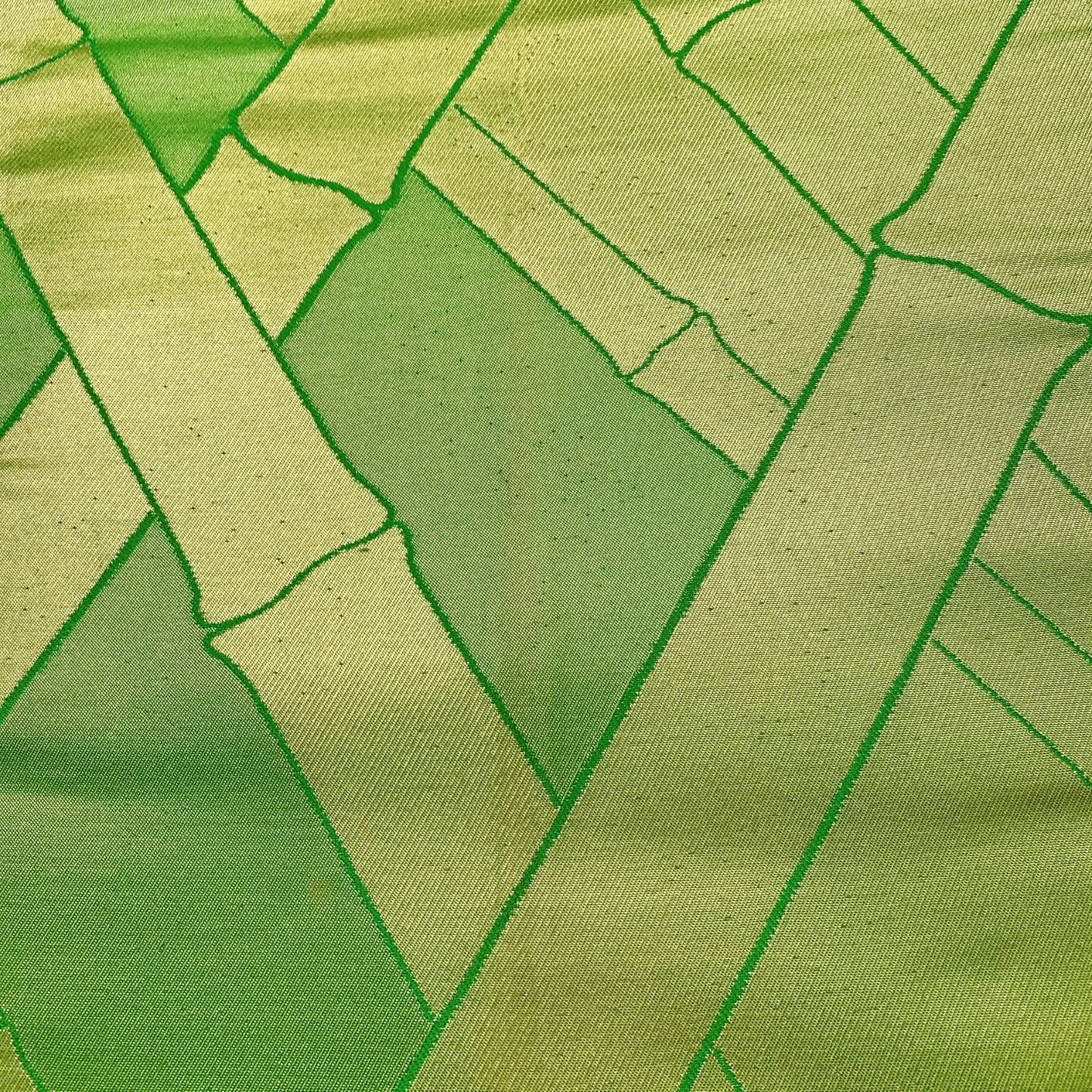 6344# Japanese Vintage Fukuro Obi Belt Kimono Fabric Silk Traditional Green