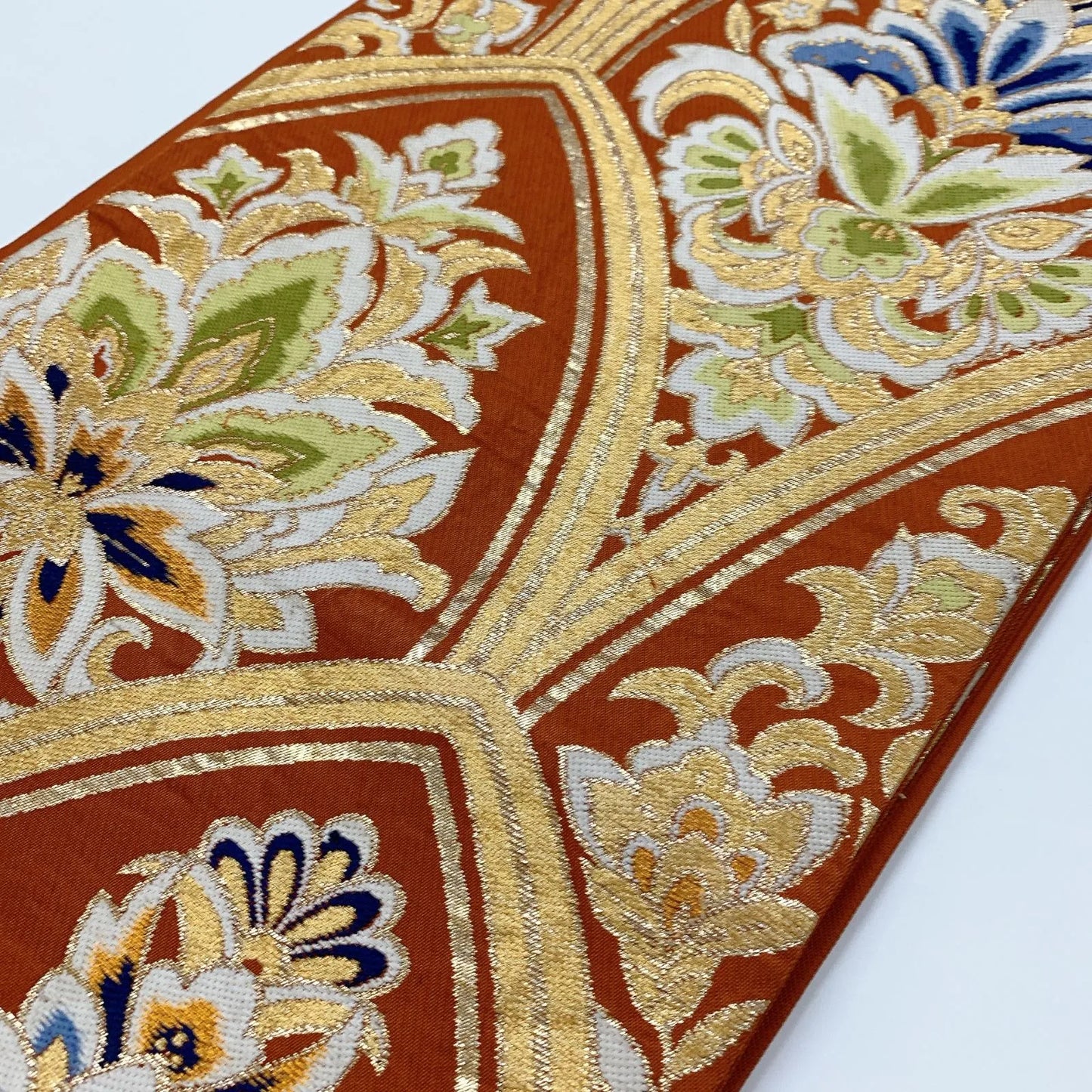 6351# Japanese Vintage Fukuro Obi Belt Kimono Fabric Silk Traditional